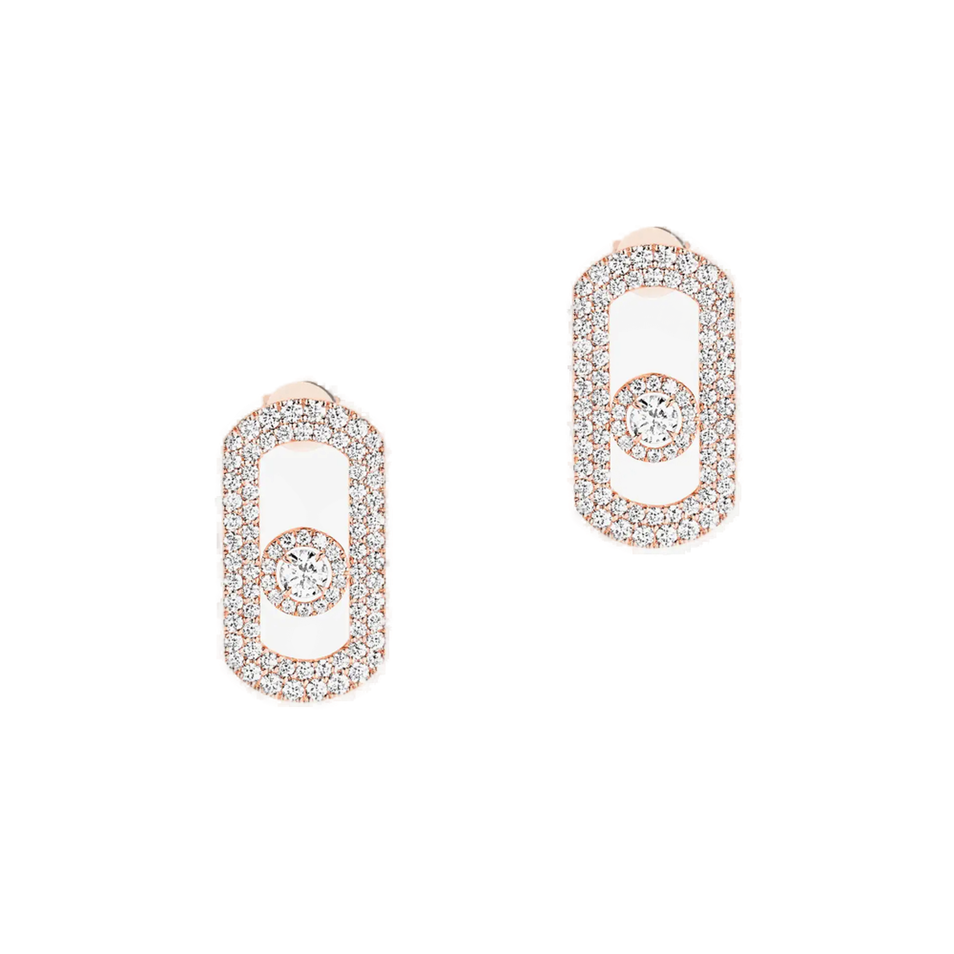  Boucles d'oreilles Or Rose Diamant So Move Pavées 