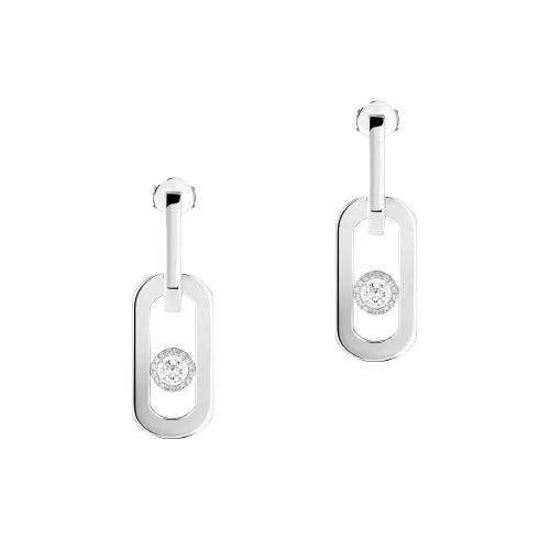 Boucles Pendantes So Move XL d'oreilles Diamant Or Blanc So Move Référence :  13132-WG -1