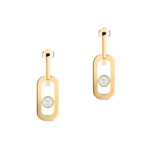 BOUCLES D'OREILLES DIAMANT OR JAUNE PENDANTES SO MOVE XL