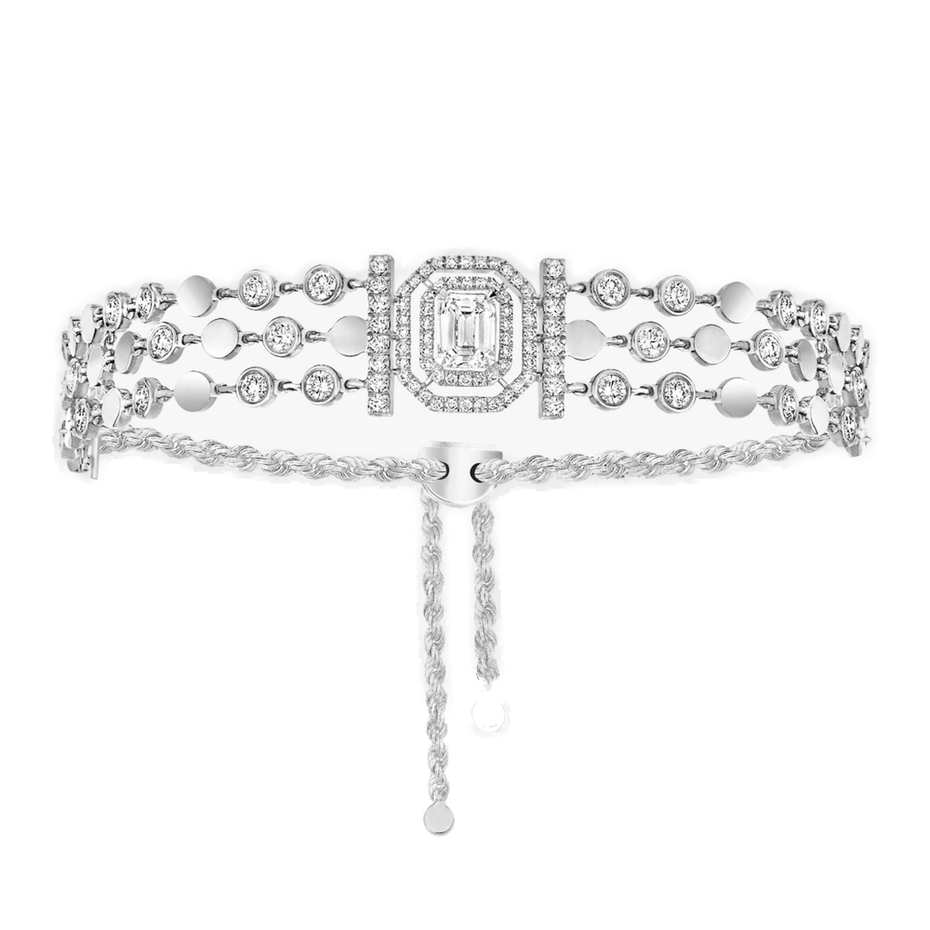 Bracelet D-Vibes Multi Rangs Diamant Or Blanc