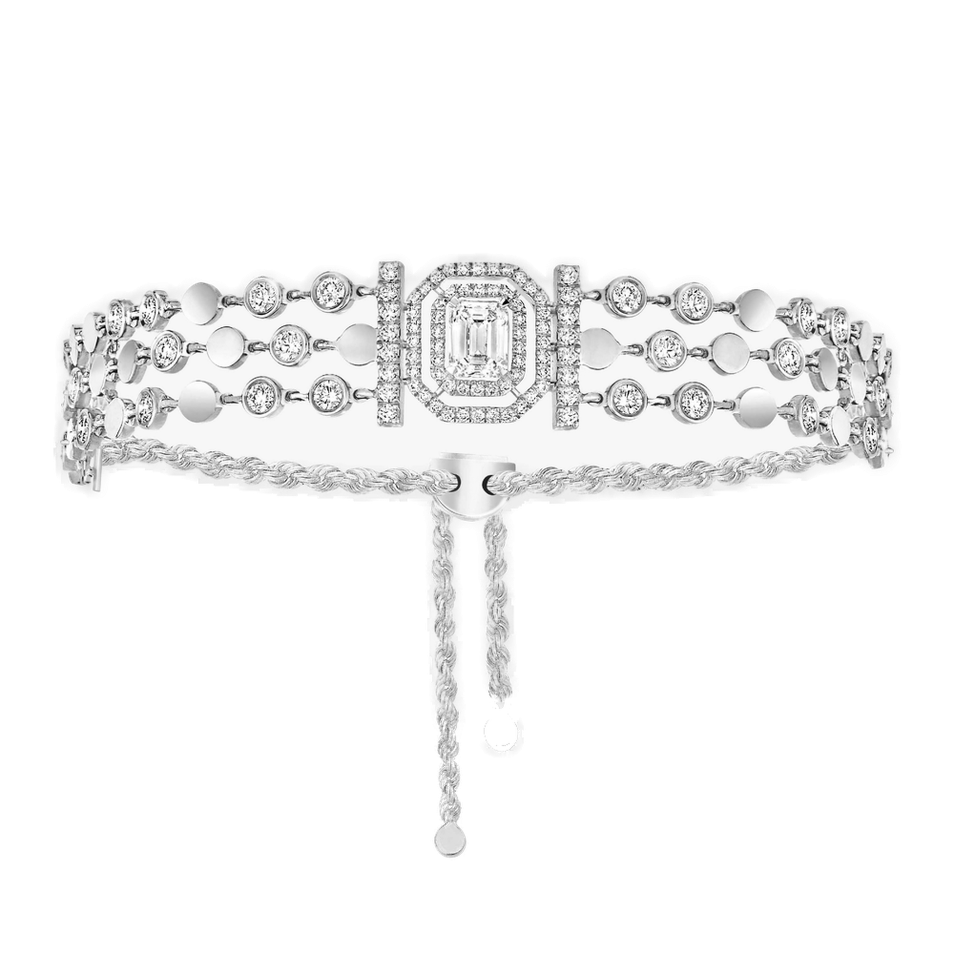 BRACELET DIAMANT OR BLANC D-VIBES MULTI RANGS