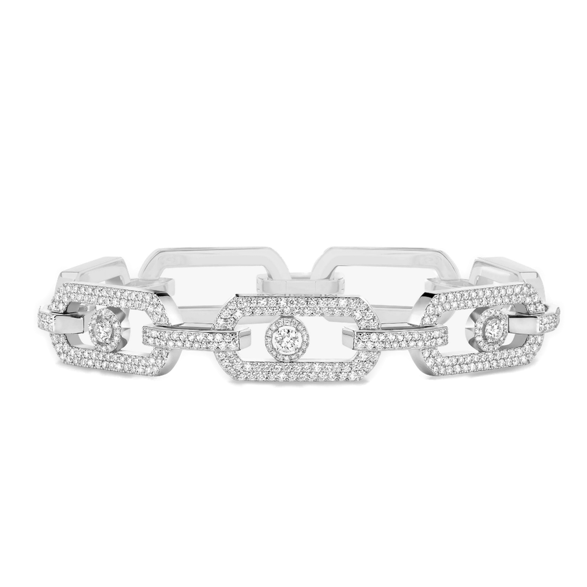 Bracelet So Move XL Pavé Diamant Or Blanc