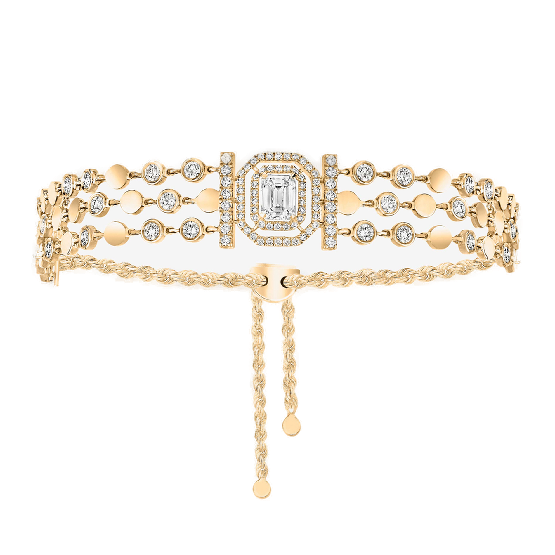 Bracelet D-Vibes Multi Rangs Diamant Or Jaune