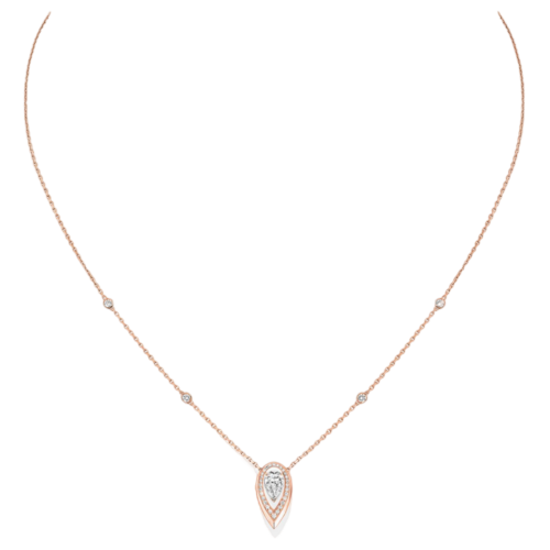 COLLIER DIAMANT OR ROSE FIERY 0,25CT