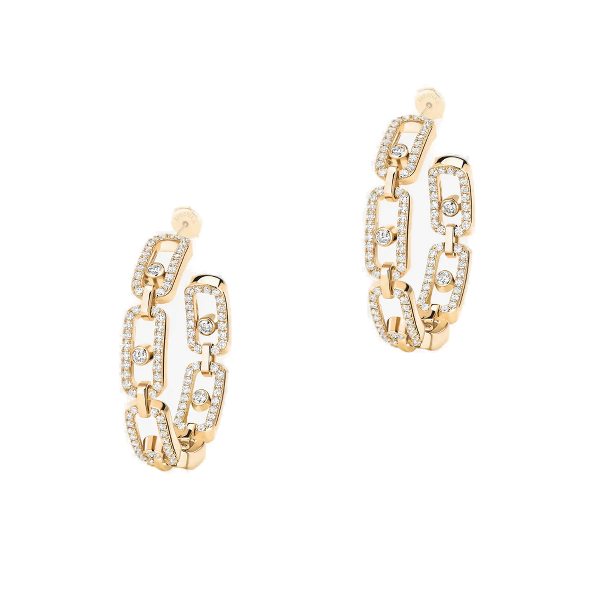 Boucles d'oreilles diamant or jaune créoles move link 