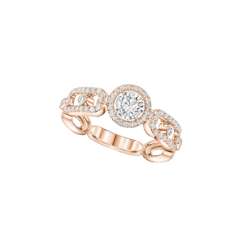 Bague Solitaire Move Link 0,30ct Diamant Or Rose