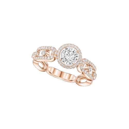 Bague Solitaire Move Link 0,50ct Diamant Or Rose