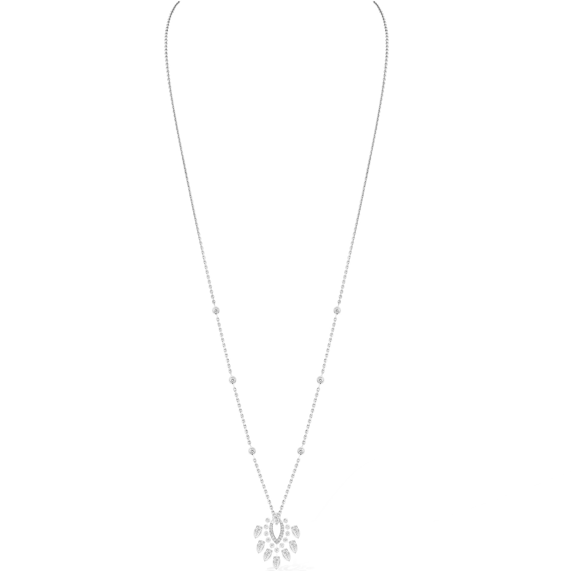 Collier Pendentif Desert Bloom Diamant Or Blanc