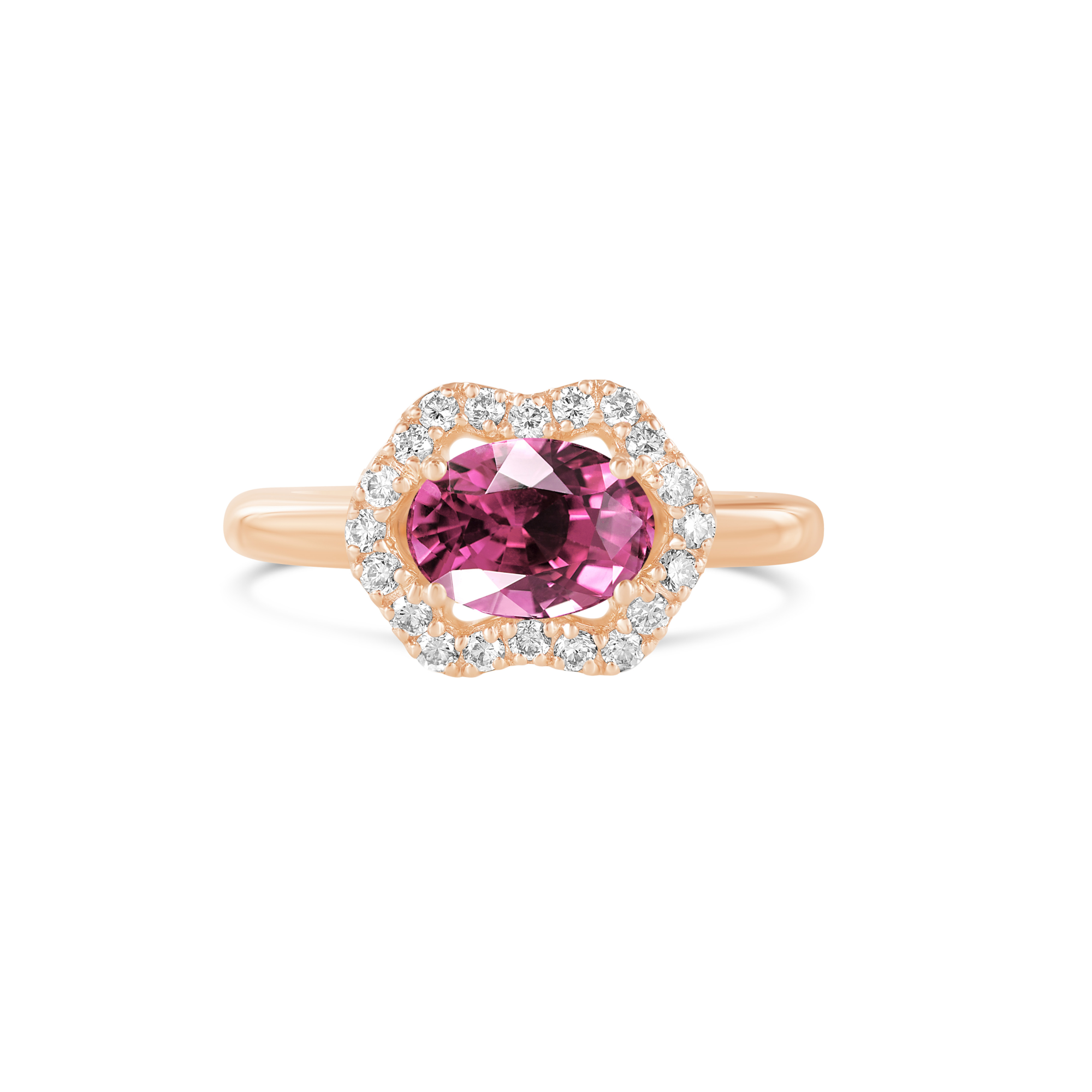 BAGUE OR ROSE SAPHIR ROSE DIAMANTS