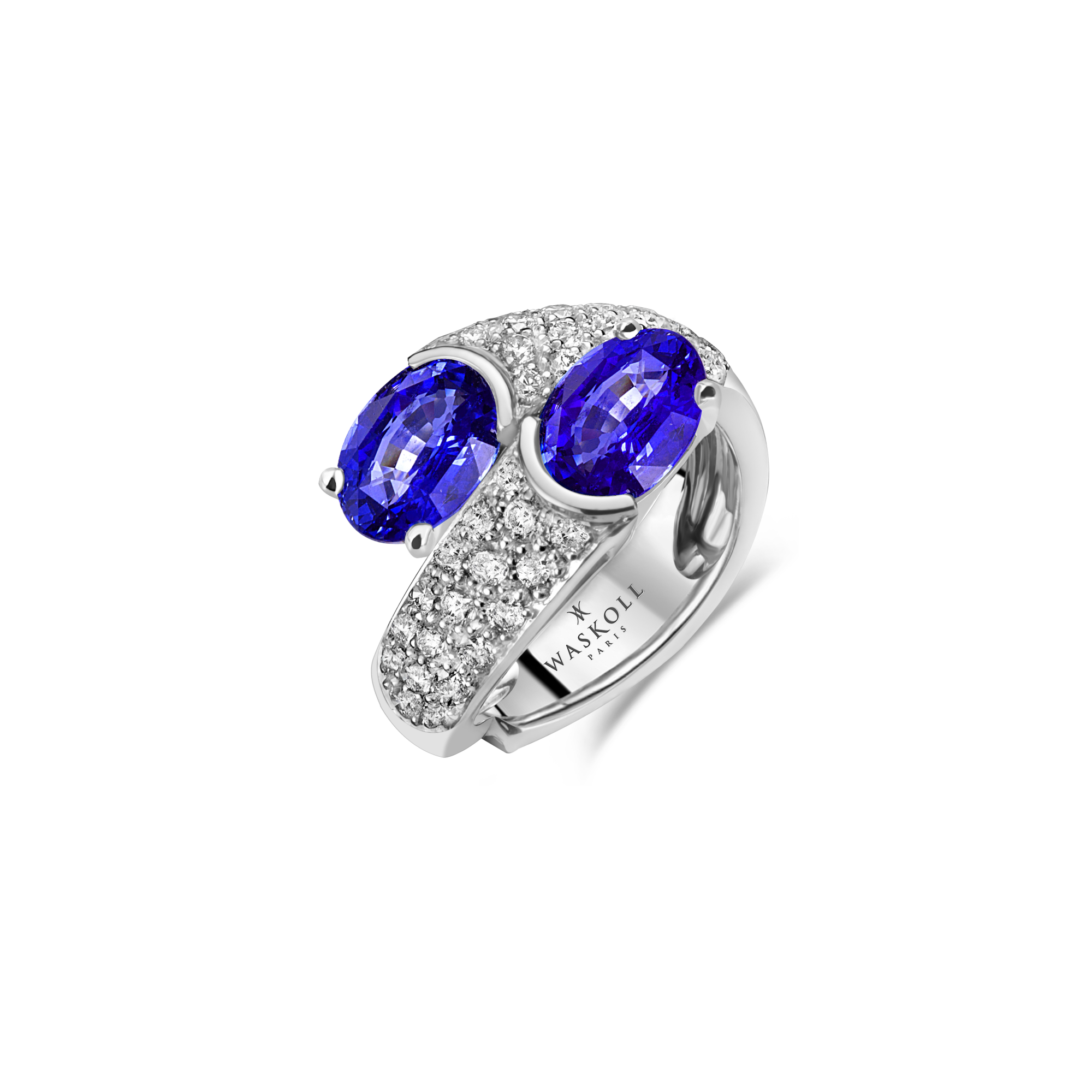 Bague tanzanites et diamants Union Référence :  688WG -1