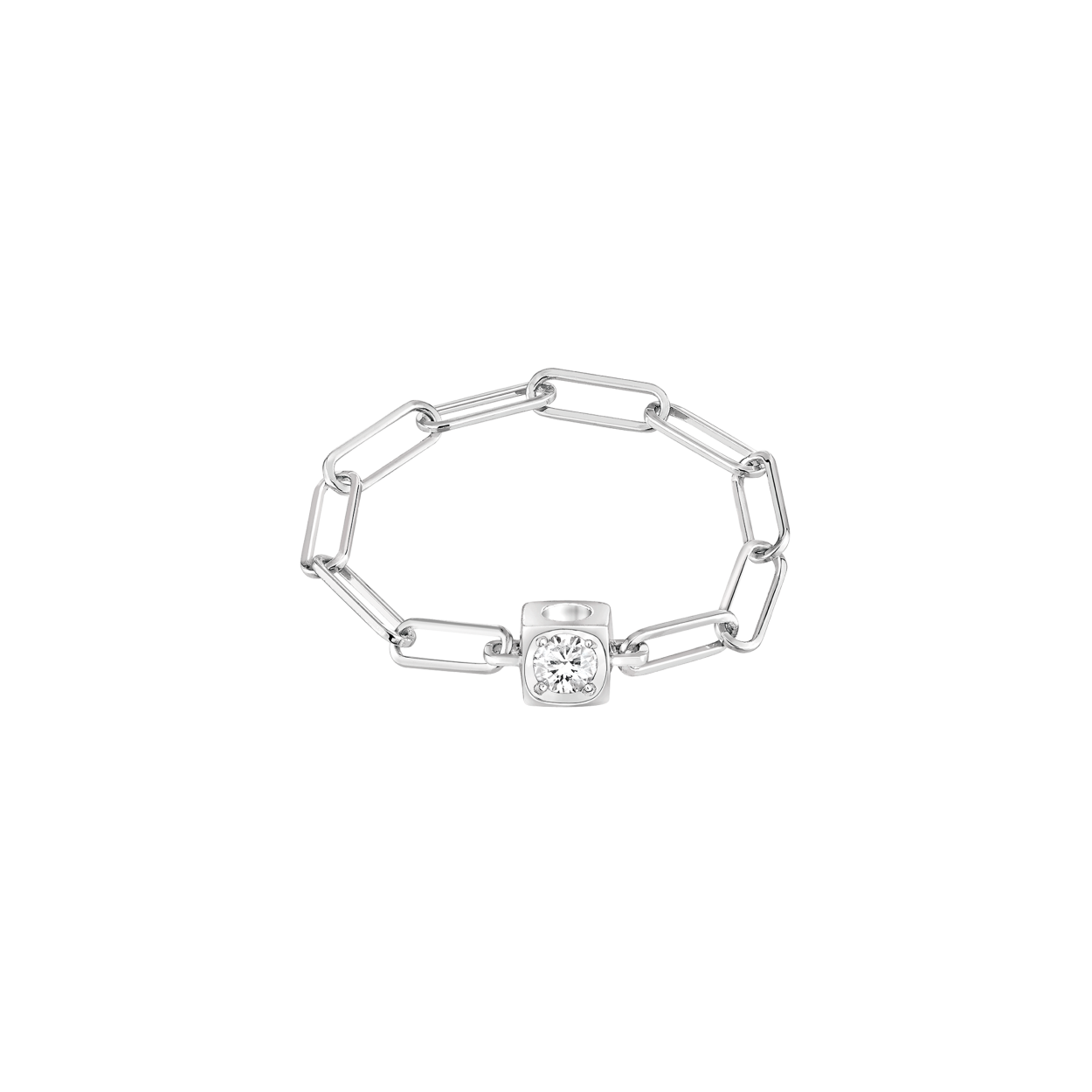 Bague chaîne Le Cube Diamant or blanc et diamant Menottes dinh van Référence :  208422 -1