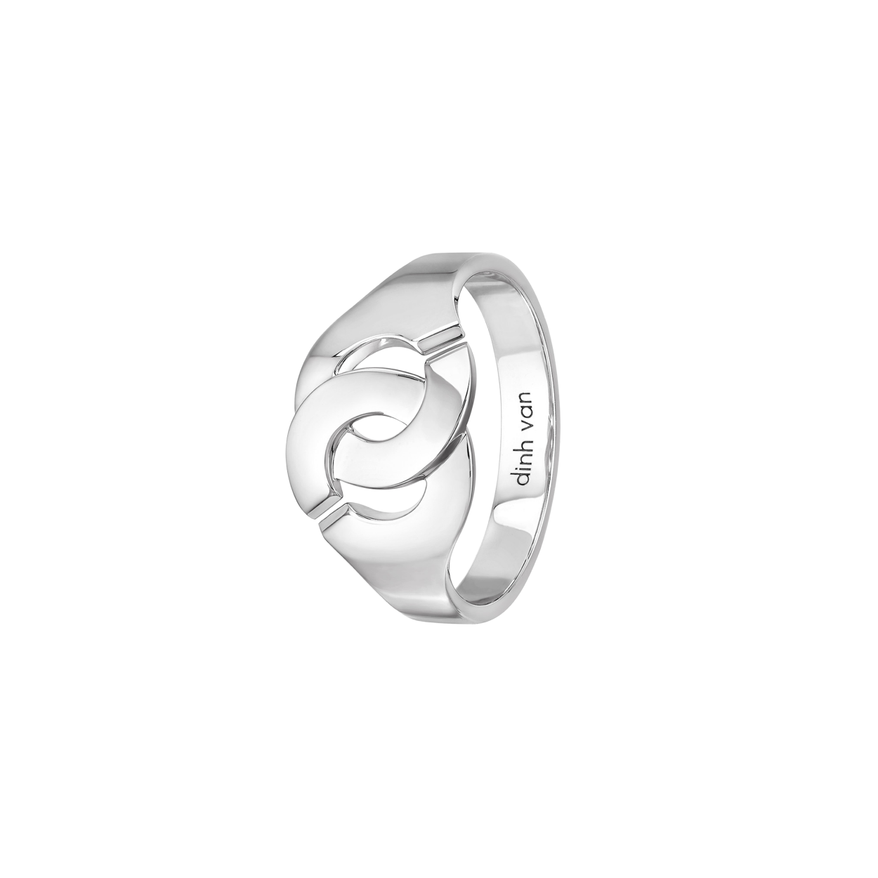 Bague Menottes dinh van R10 or blanc