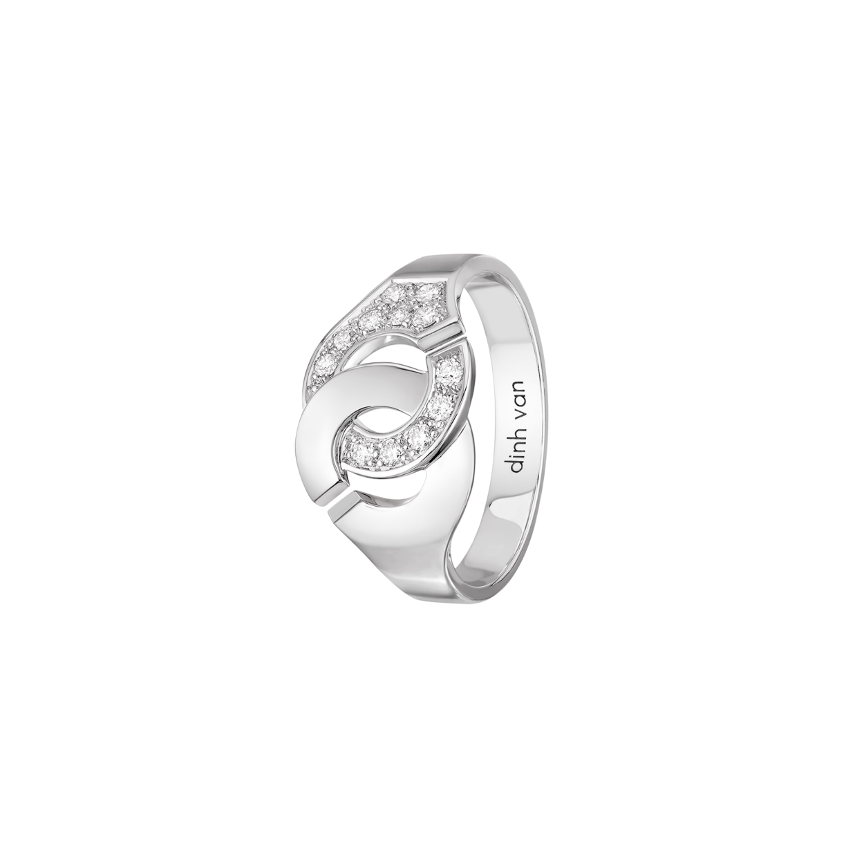 Bague Menottes dinh van R10 or blanc et diamants