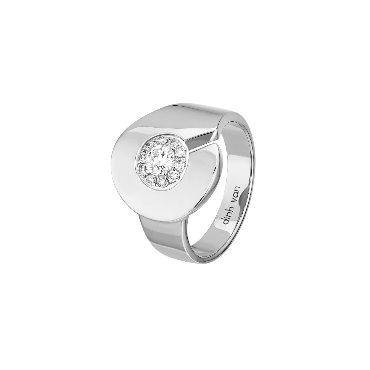 Bague Menottes dinh van R15 or blanc et diamants