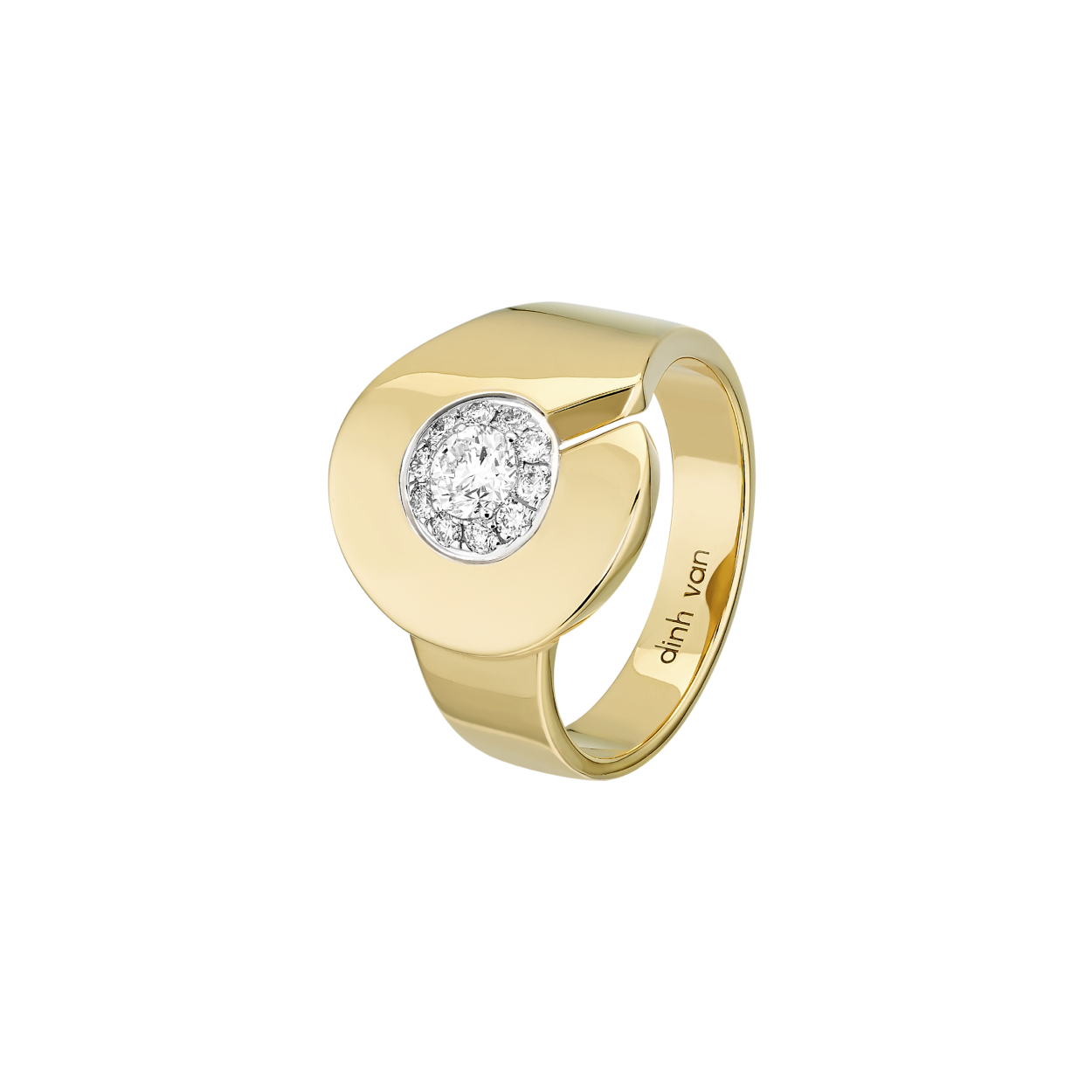 Bague Menottes dinh van R15 or jaune et diamants