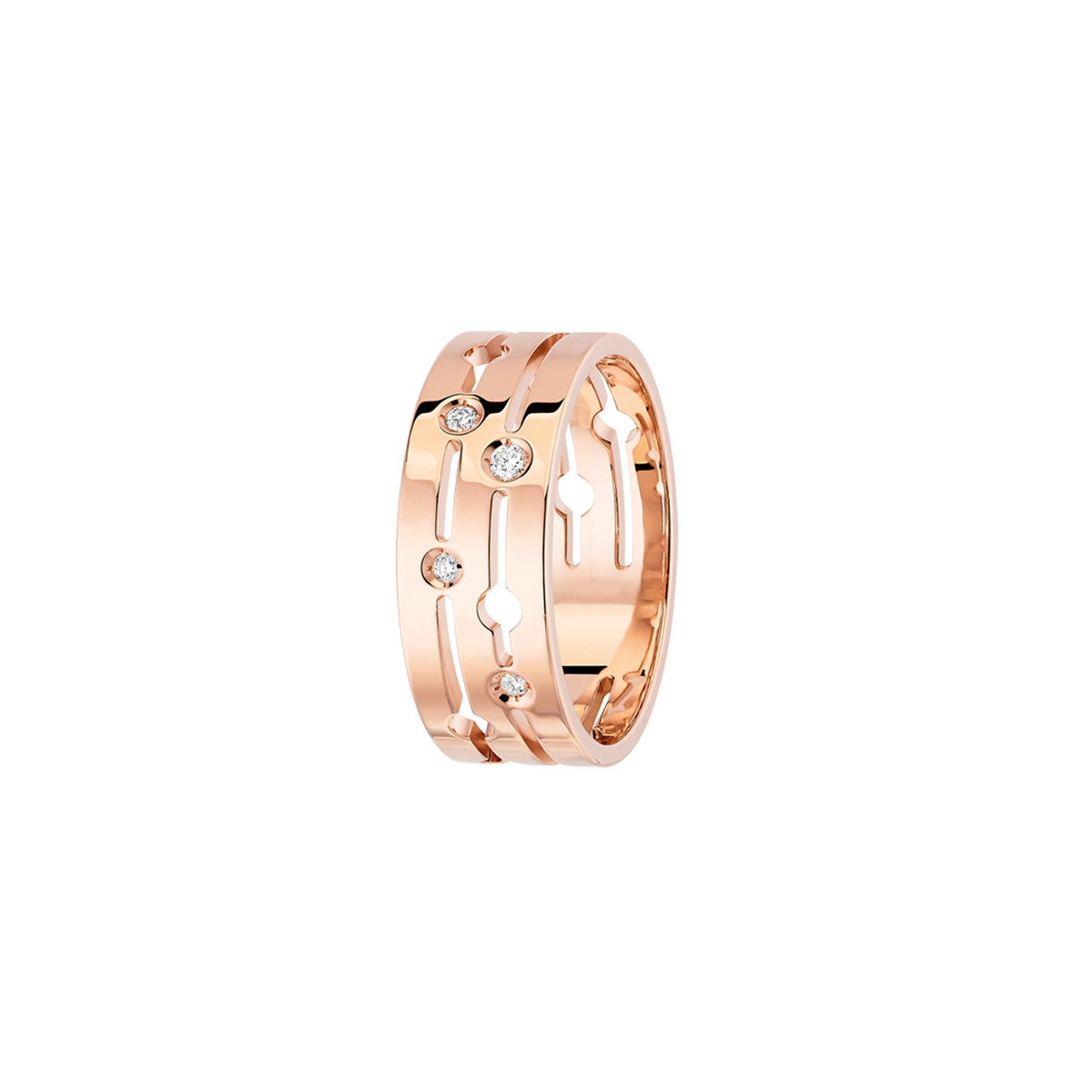 Bague Pulse moyen modèle or rose et diamants