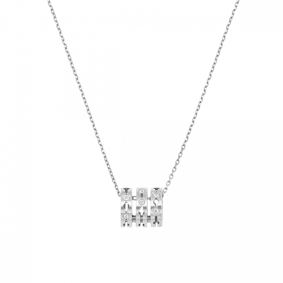 Collier Pulse or blanc et diamants Menottes dinh van Référence :  628512 -1