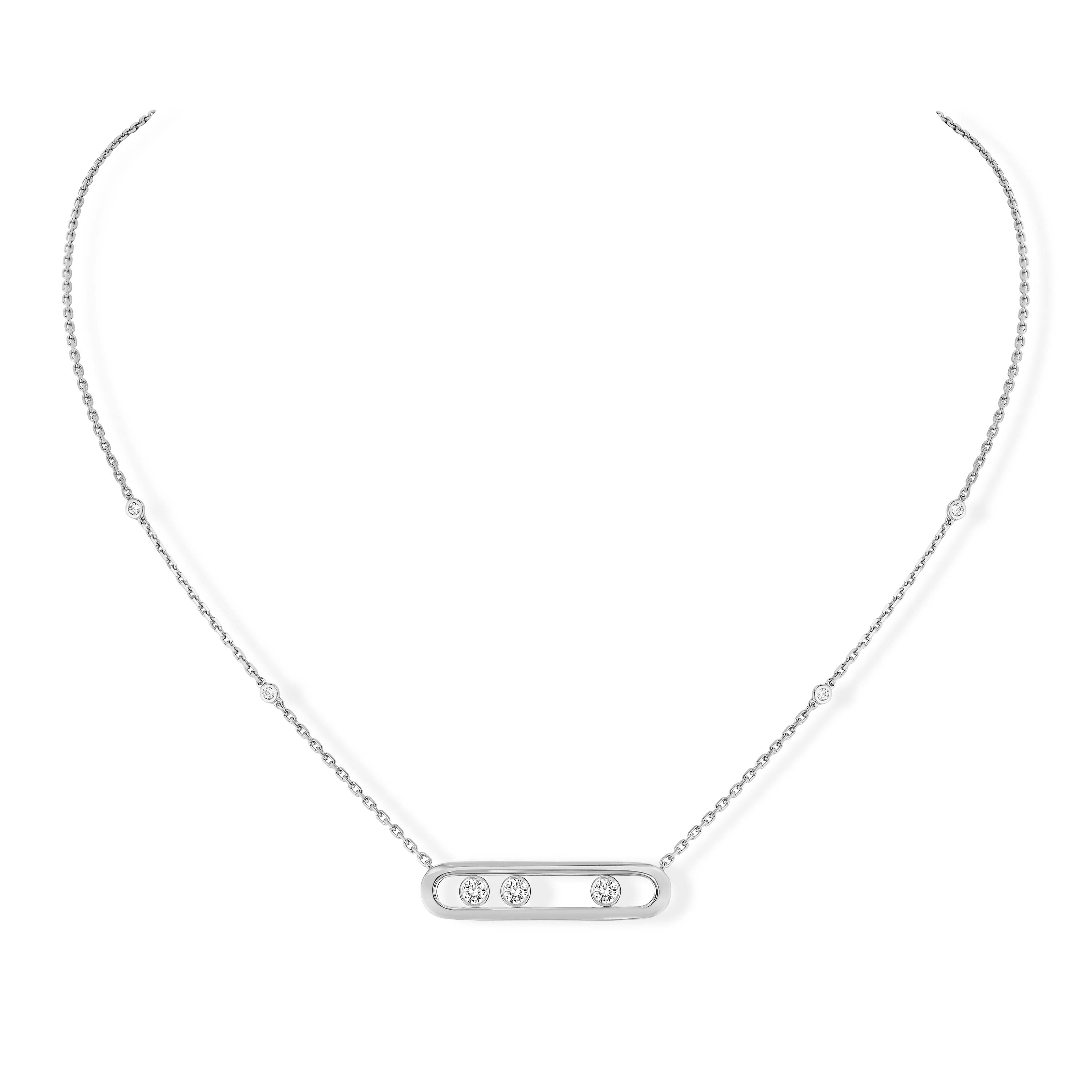 Collier Diamant Or Blanc Move Classique Référence :  03997-WG -1