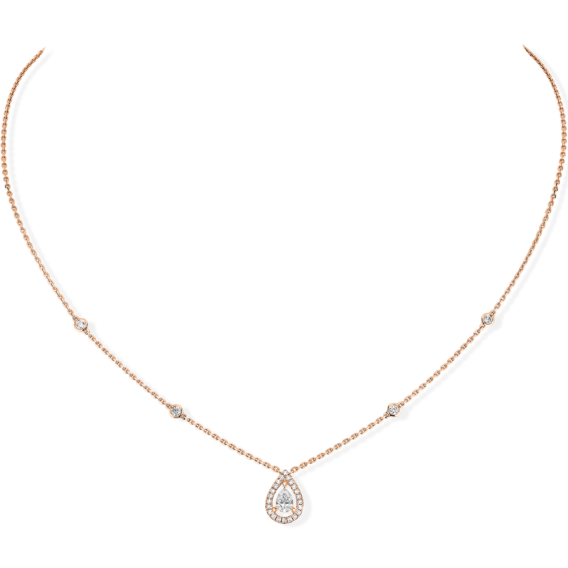 Collier Diamant Or Rose