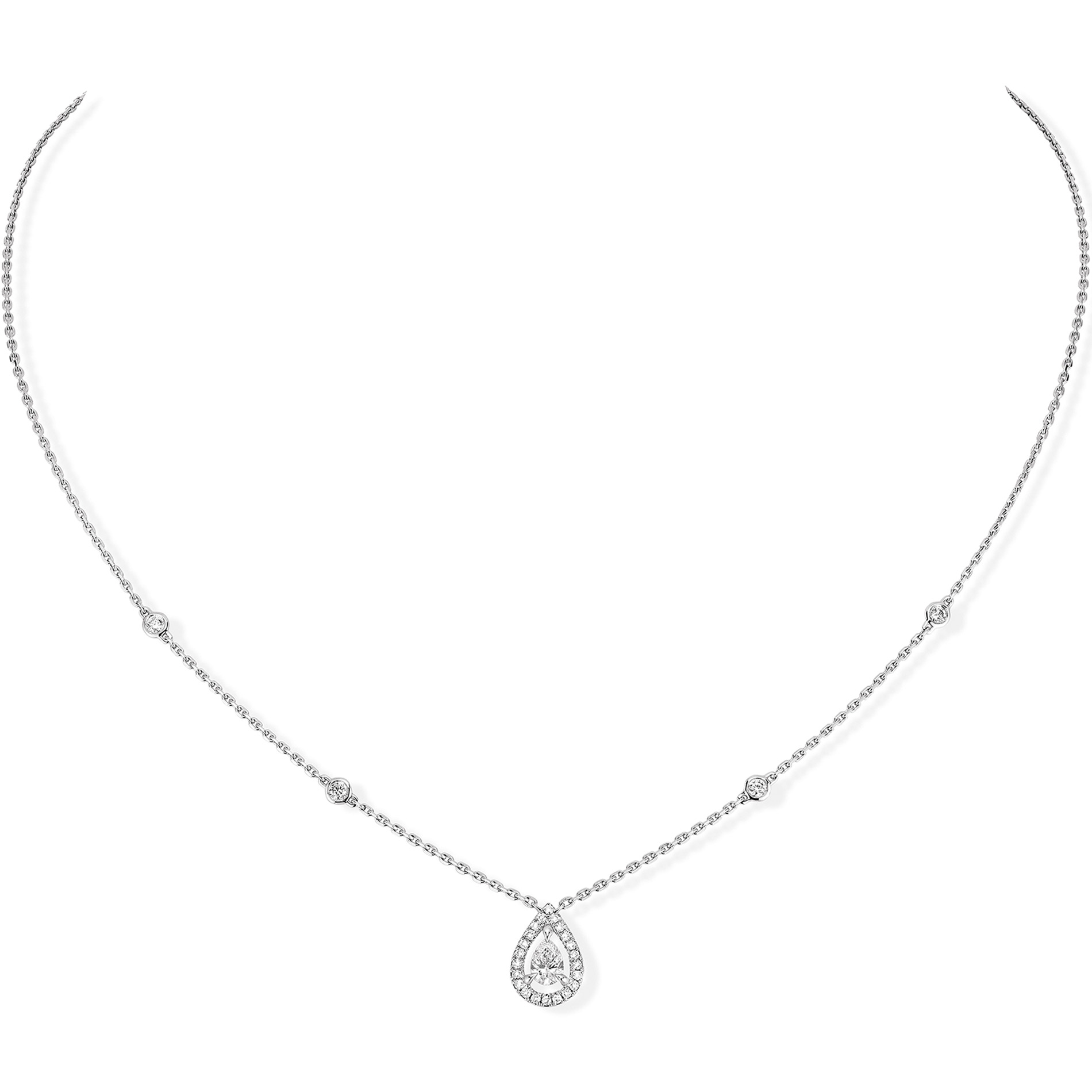 Collier Diamant Or Blanc Joy Référence :  04281-WG -1