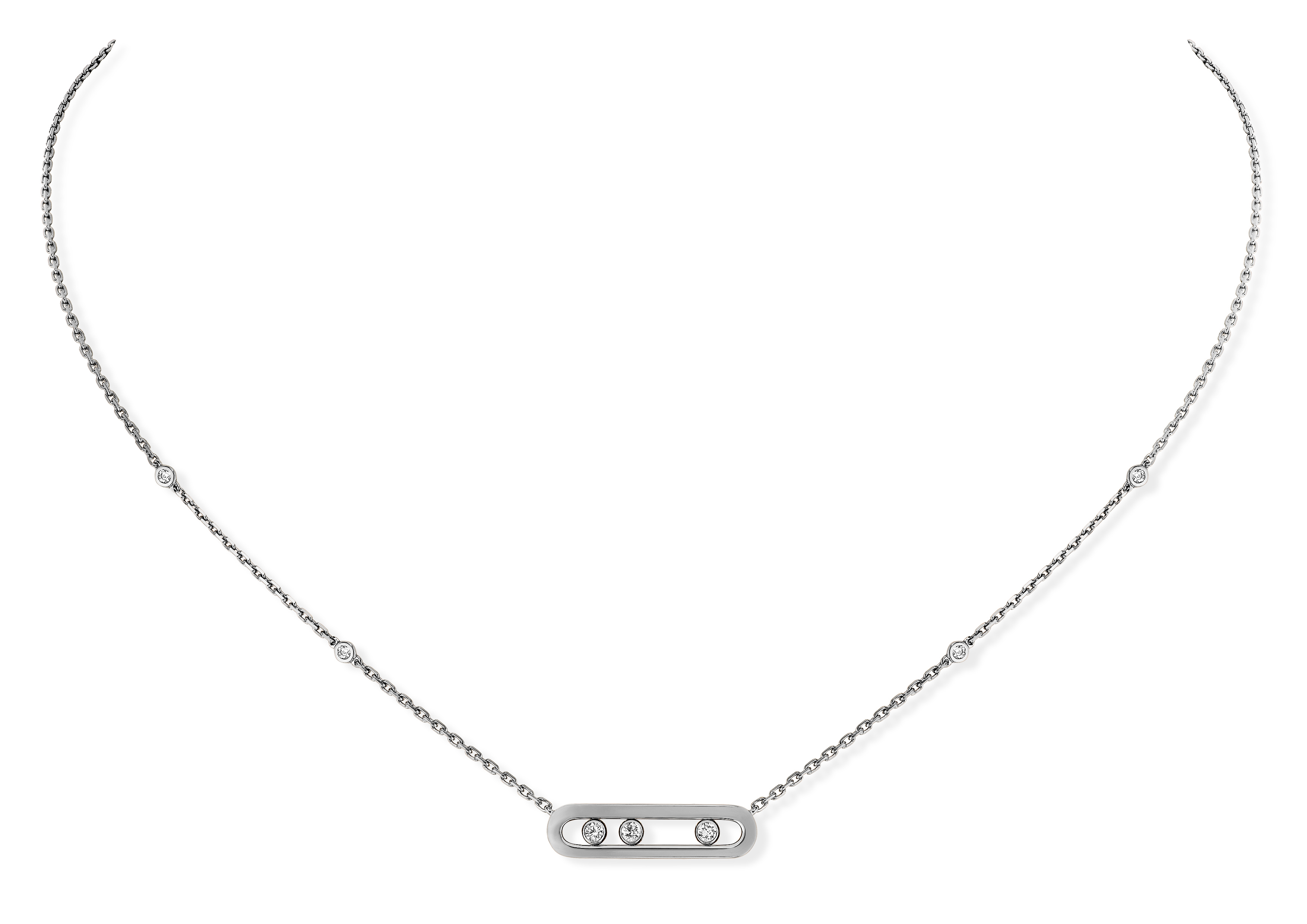 Collier Diamant Or Blanc Move Classique Référence :  04323-WG -1