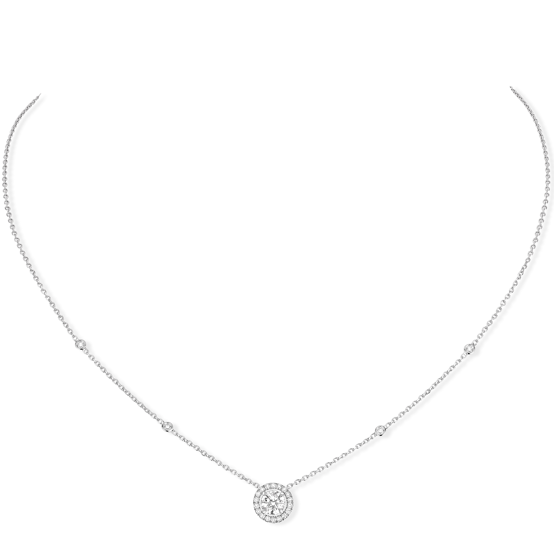 Collier Diamant Or Blanc Joy Référence :  04444-WG -1