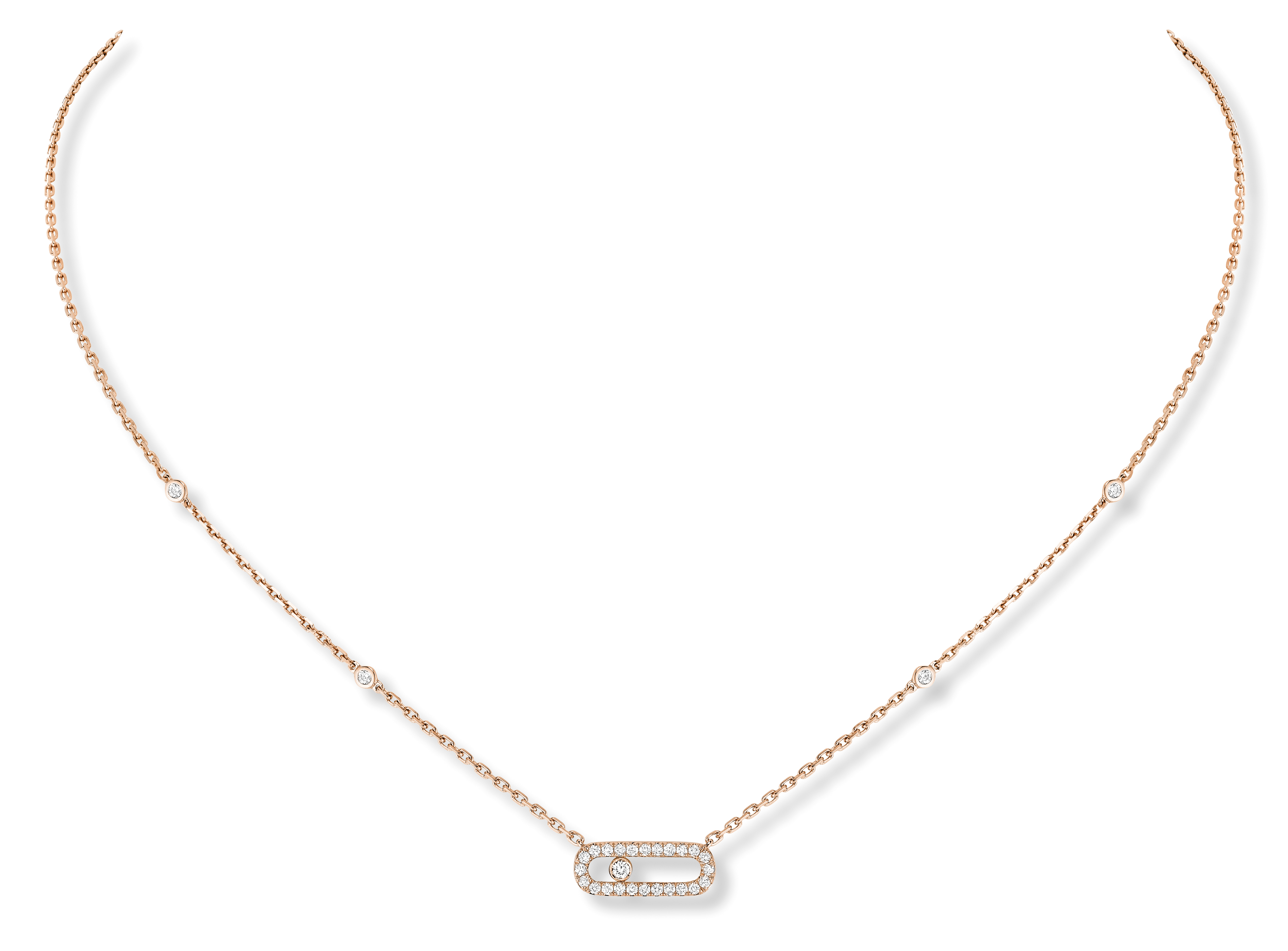 Collier Diamant Or Rose