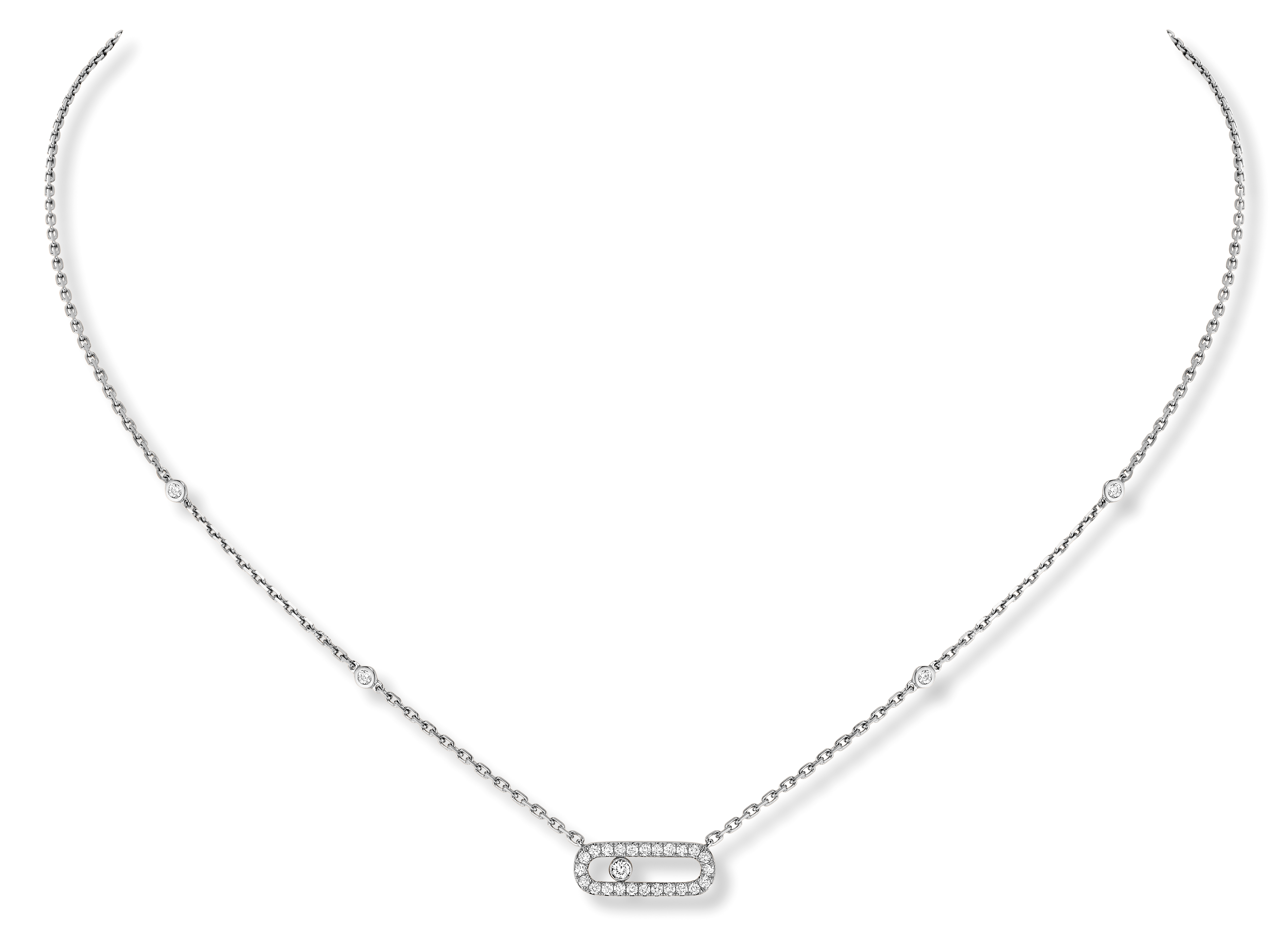 Collier Diamant Or Blanc Move Uno Référence :  04708-WG -1