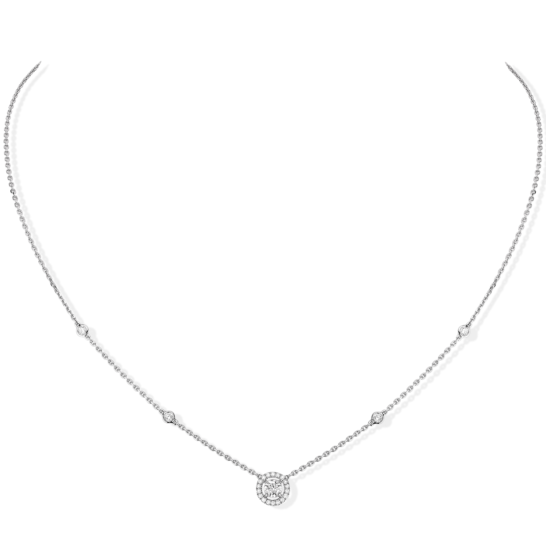 Collier Diamant Or Blanc Joy Référence :  05224-WG -1