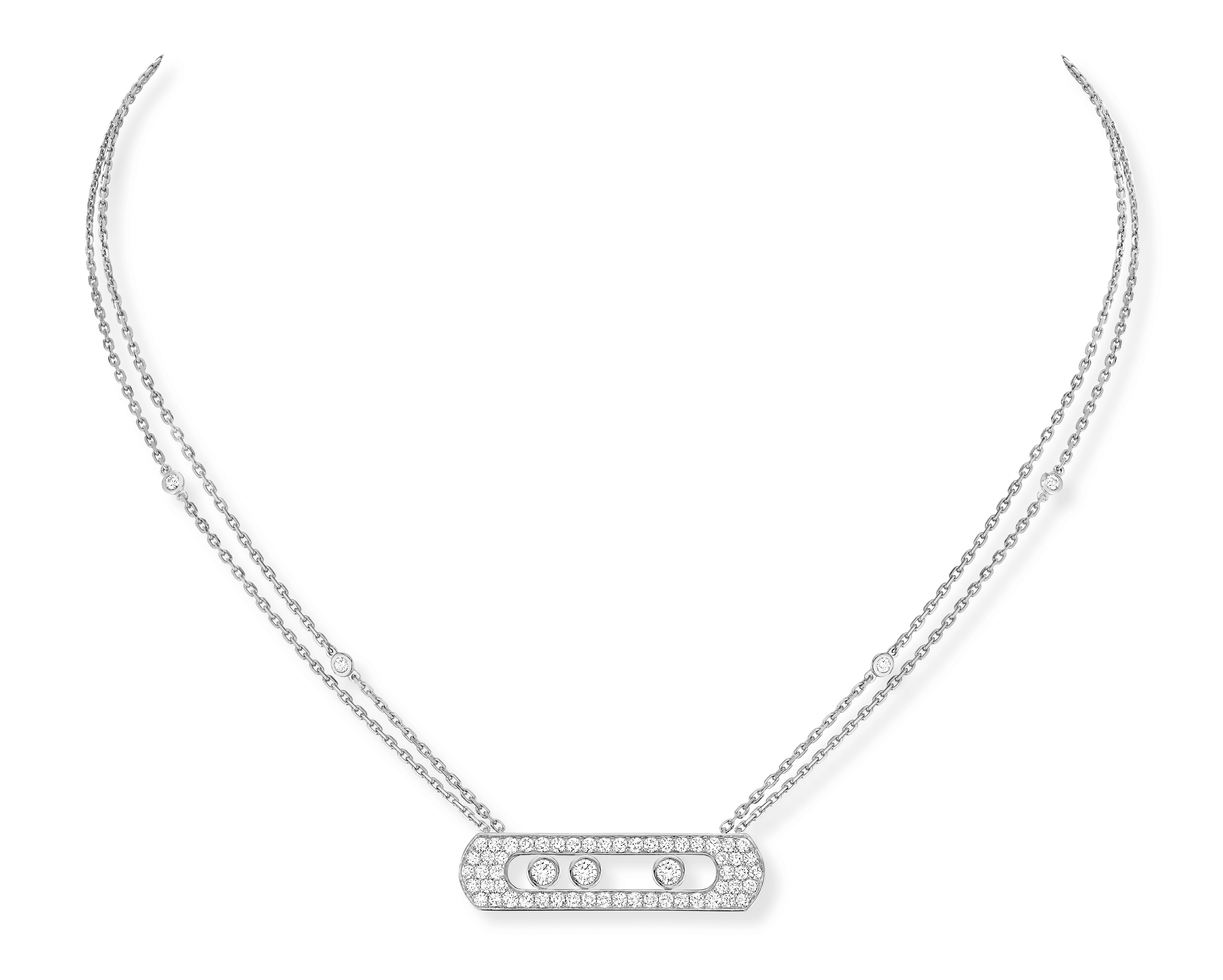 Collier Diamant Or Blanc Move Joaillerie Référence :  05306-WG -1