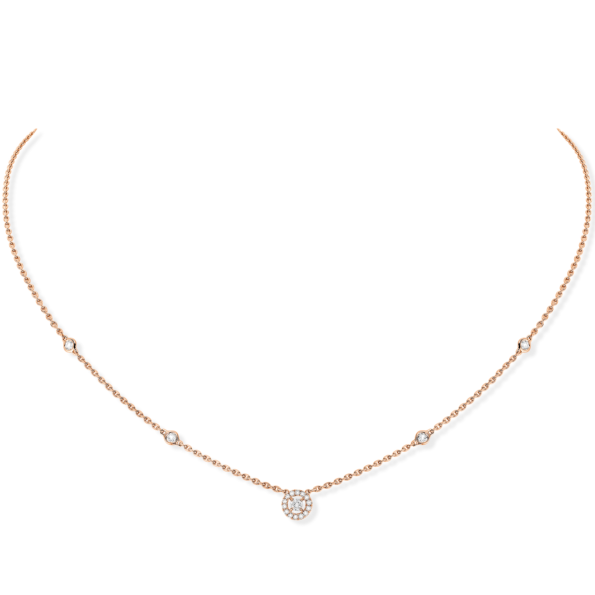 Collier Diamant Or Rose