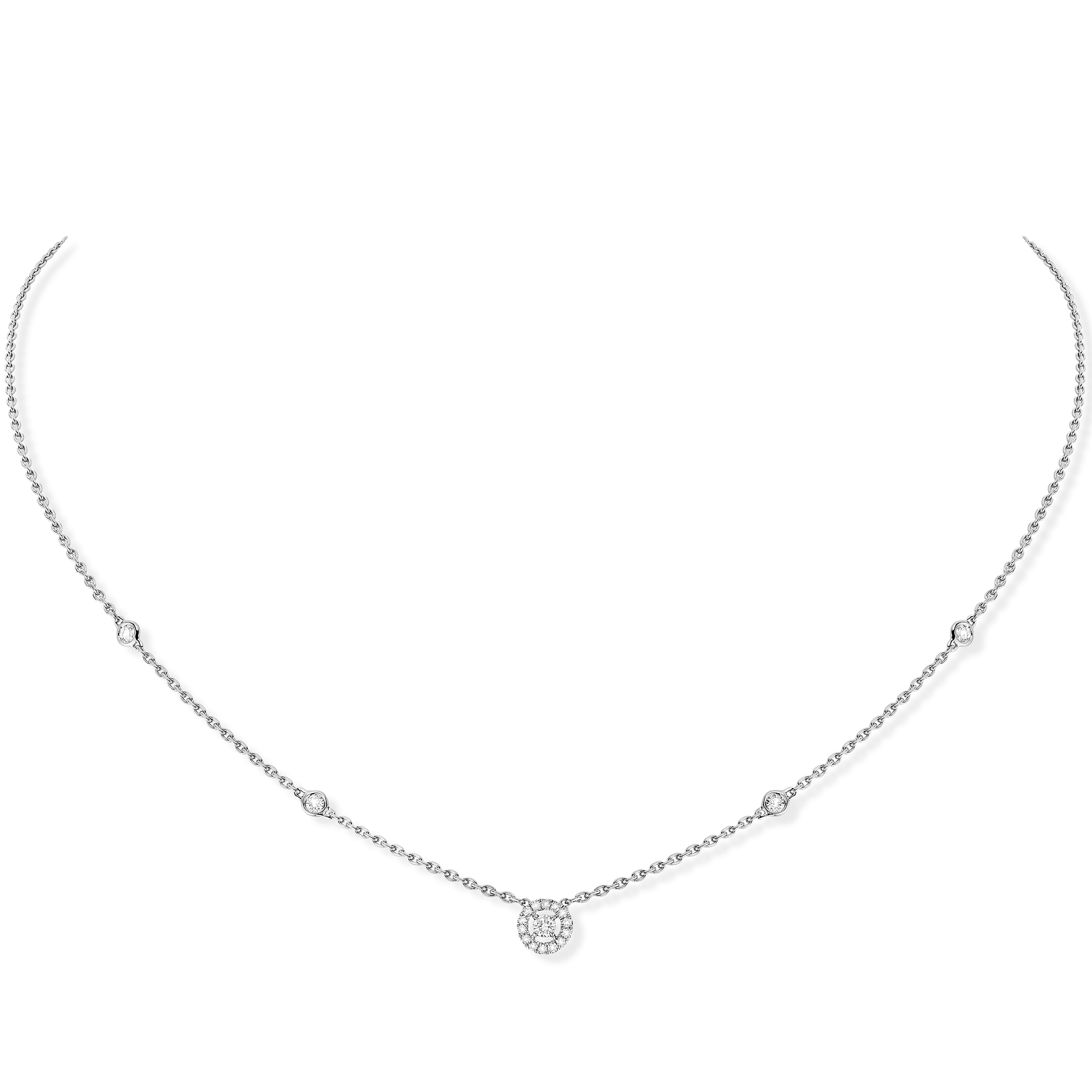 Collier Diamant Or Blanc Joy Référence :  05370-WG -1