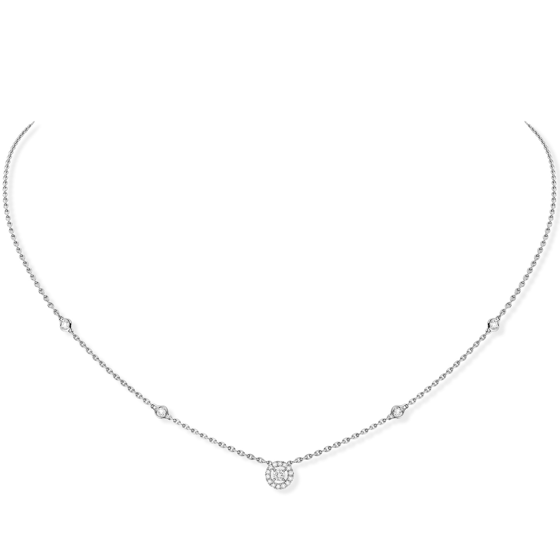 Collier Diamant Or Blanc