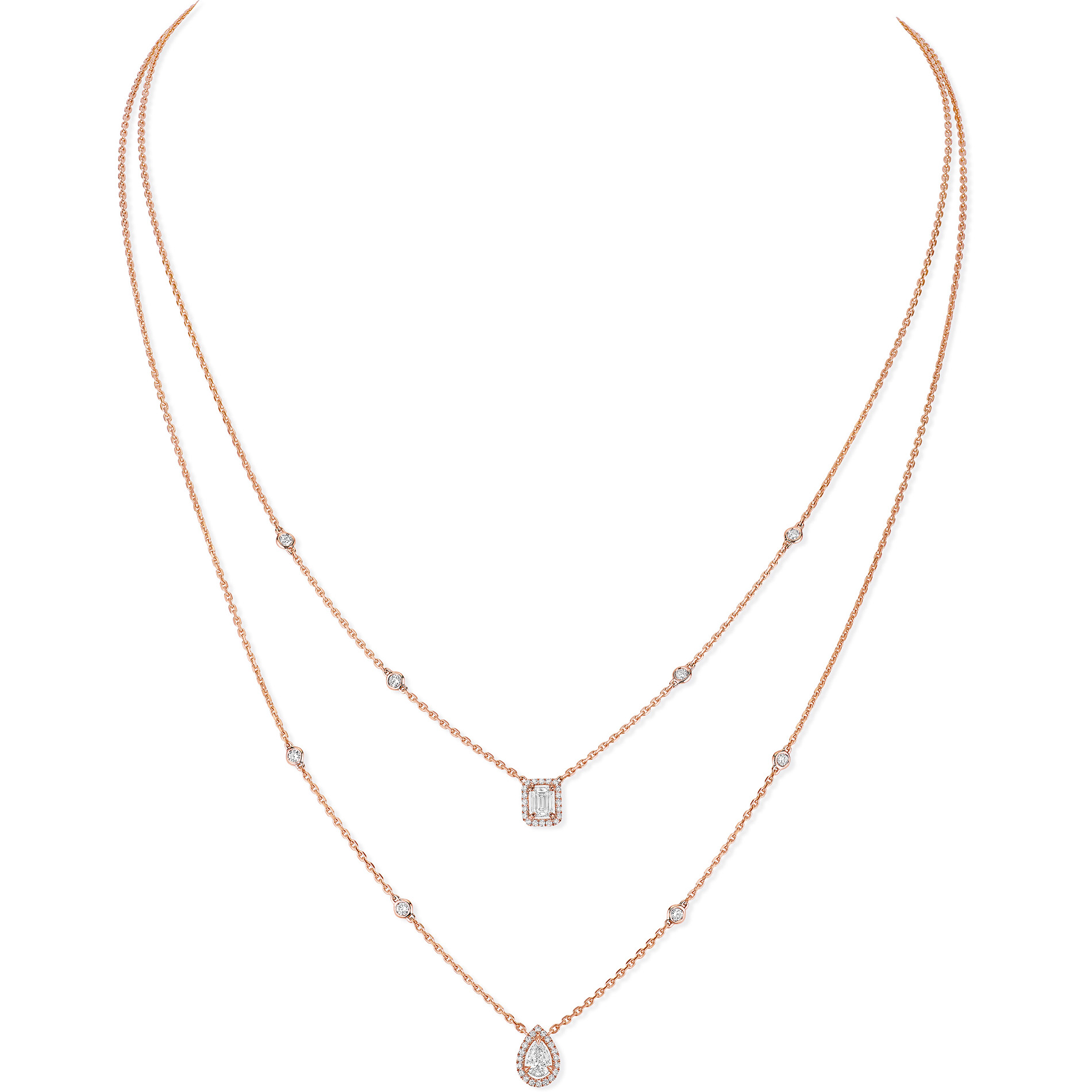 Collier Diamant Or Rose