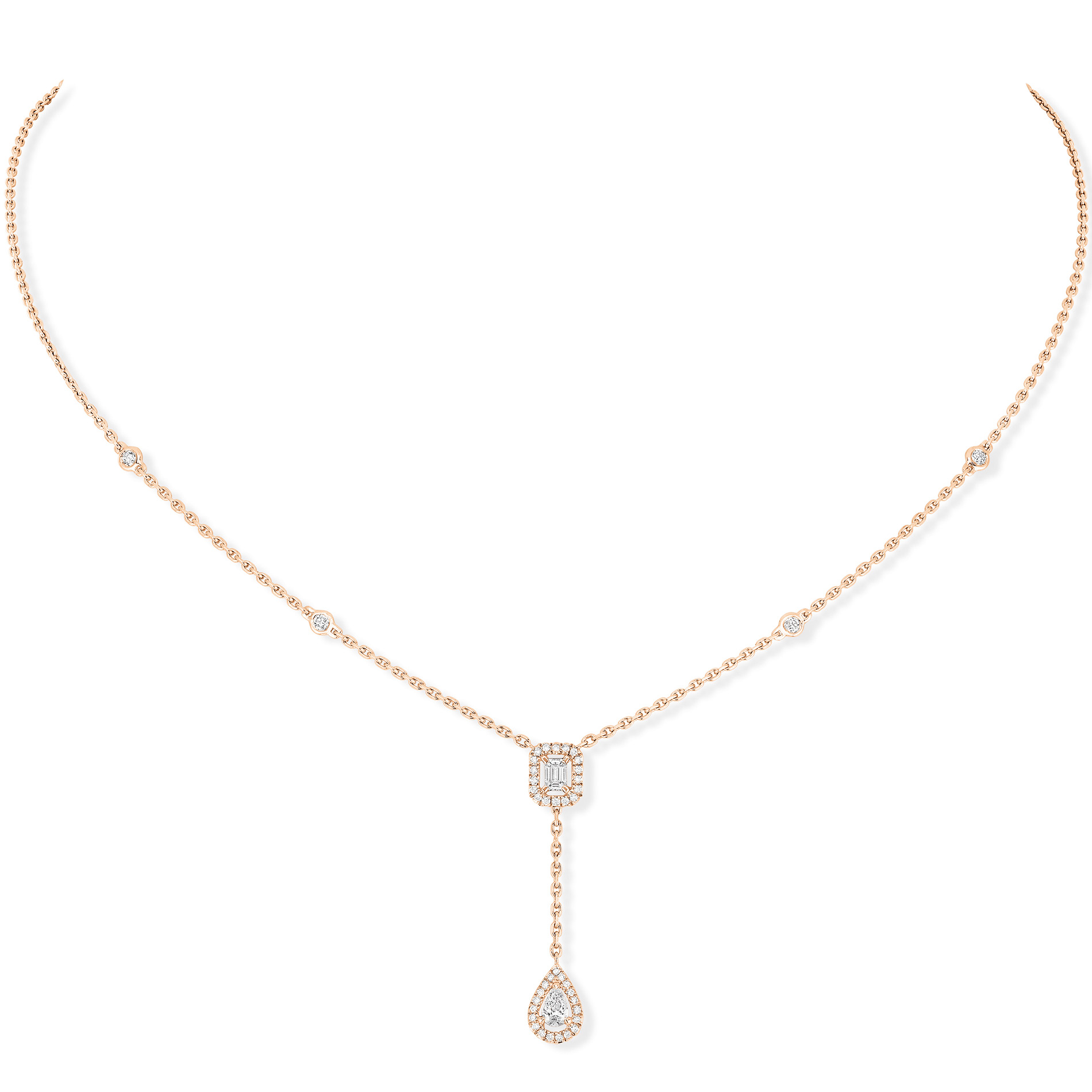 Collier Diamant Or Rose