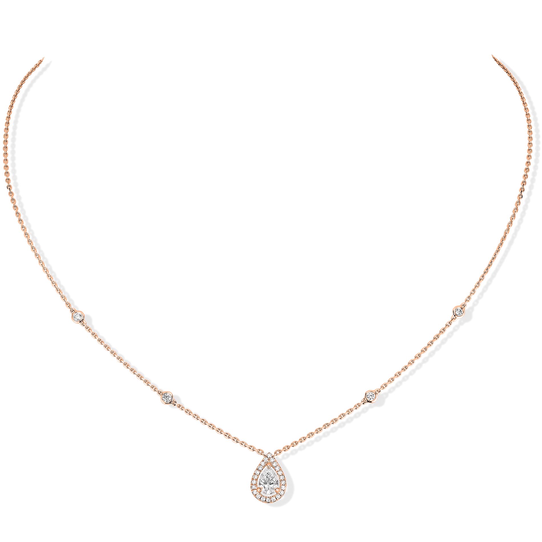 Collier Diamant Or Rose