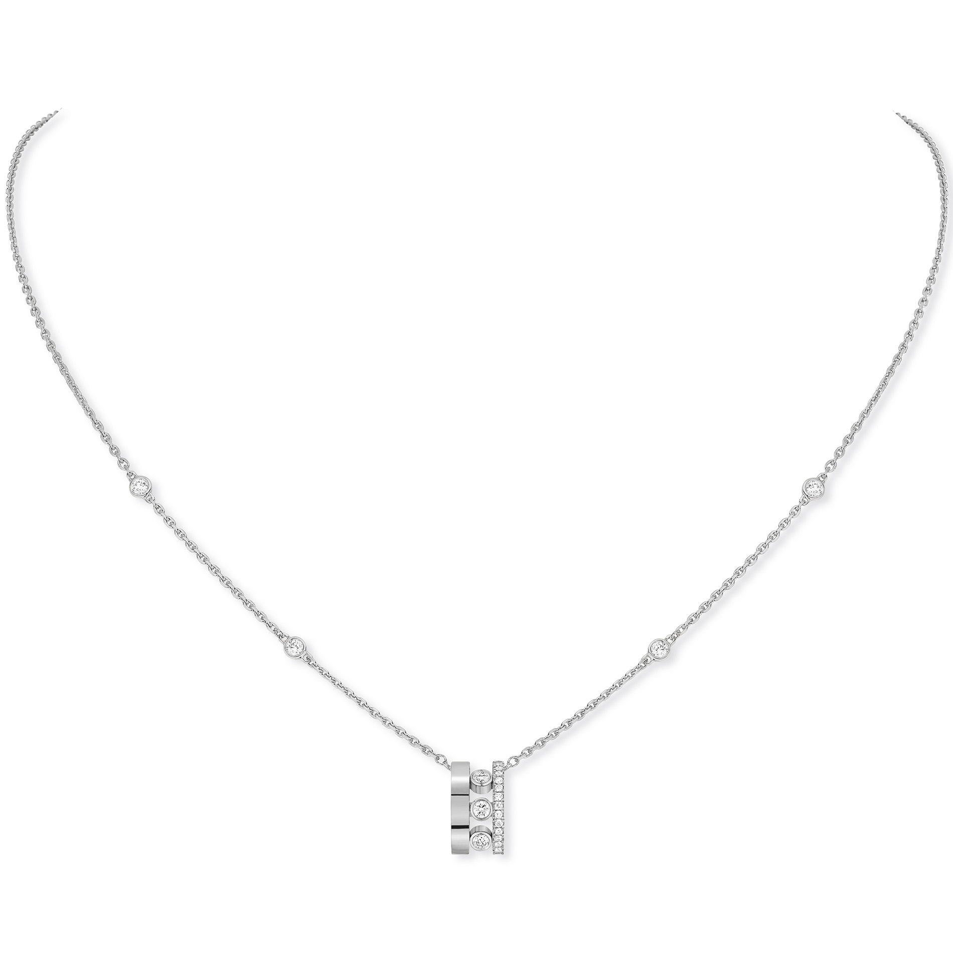 Collier Diamant Or Blanc Move Romane Référence :  07158-WG -1