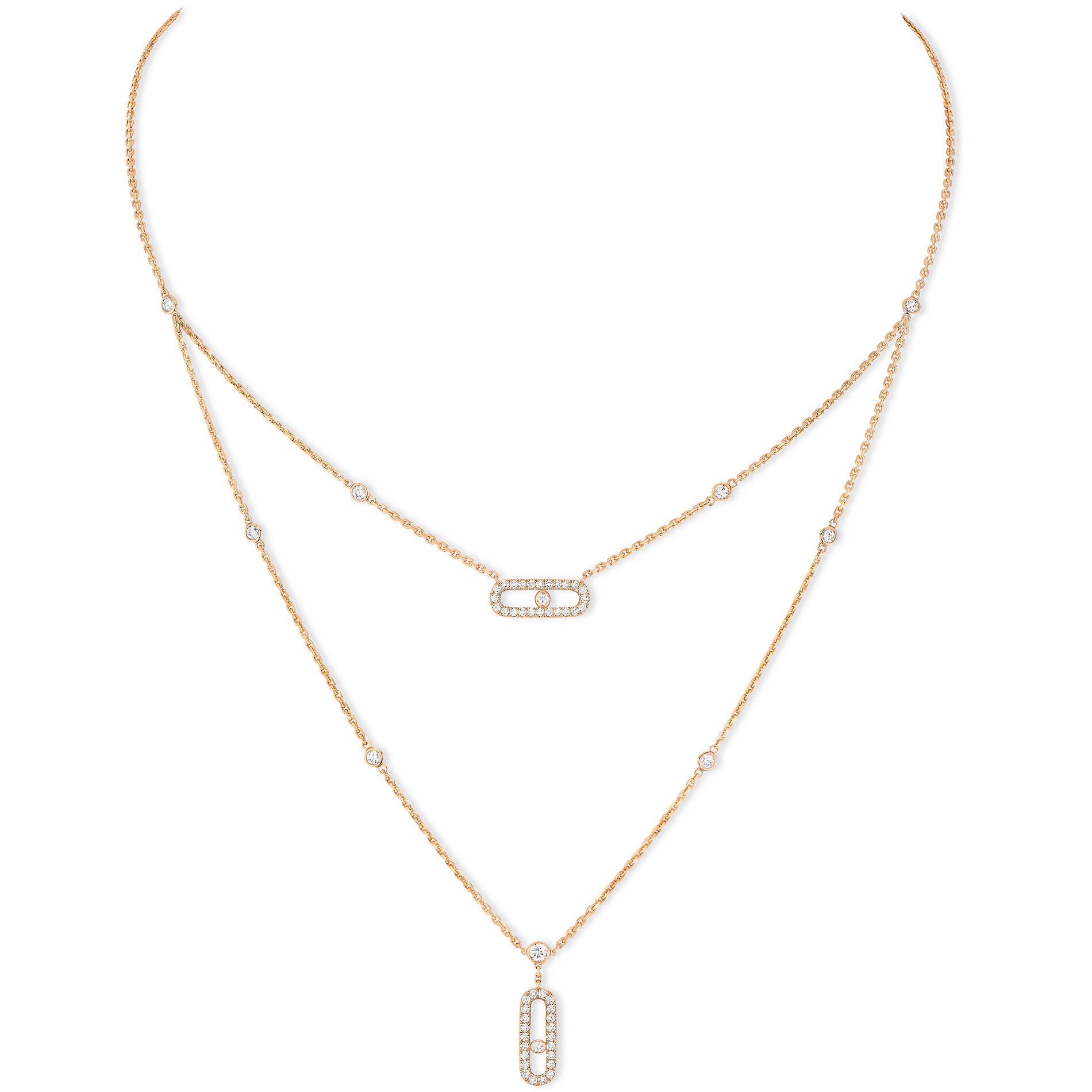 Collier Diamant Or Rose