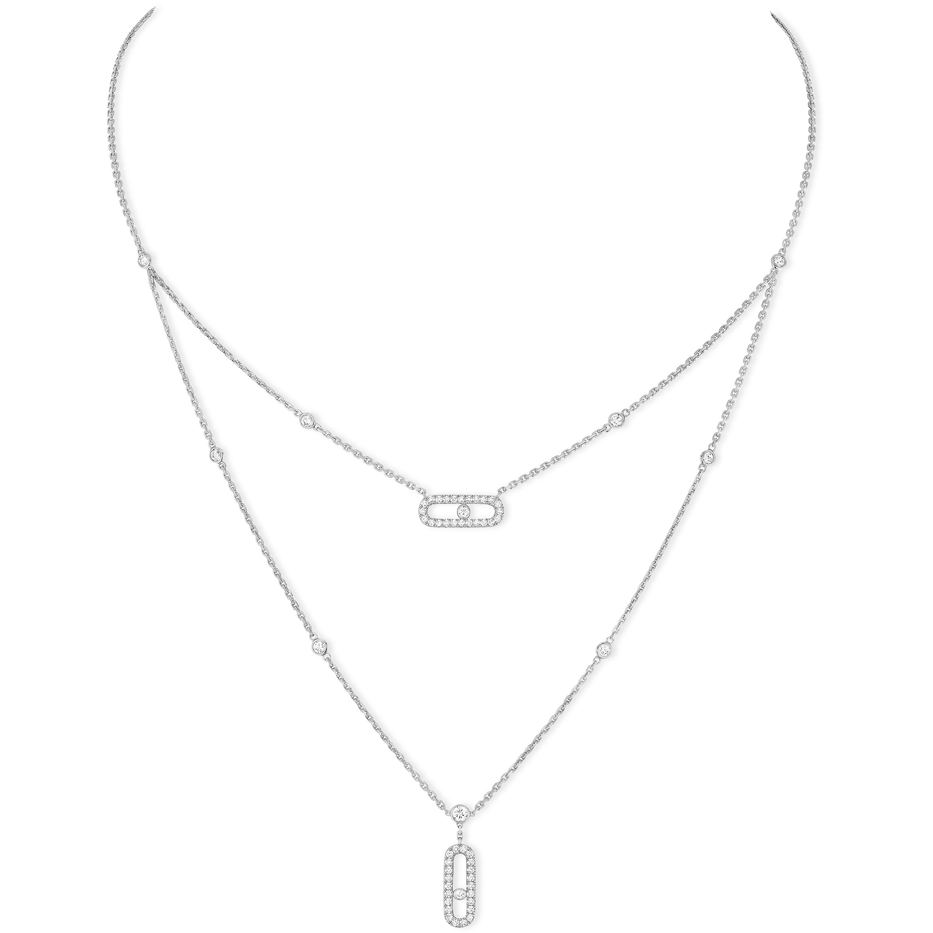 Collier Diamant Or Blanc Move Uno Référence :  07174-WG -1
