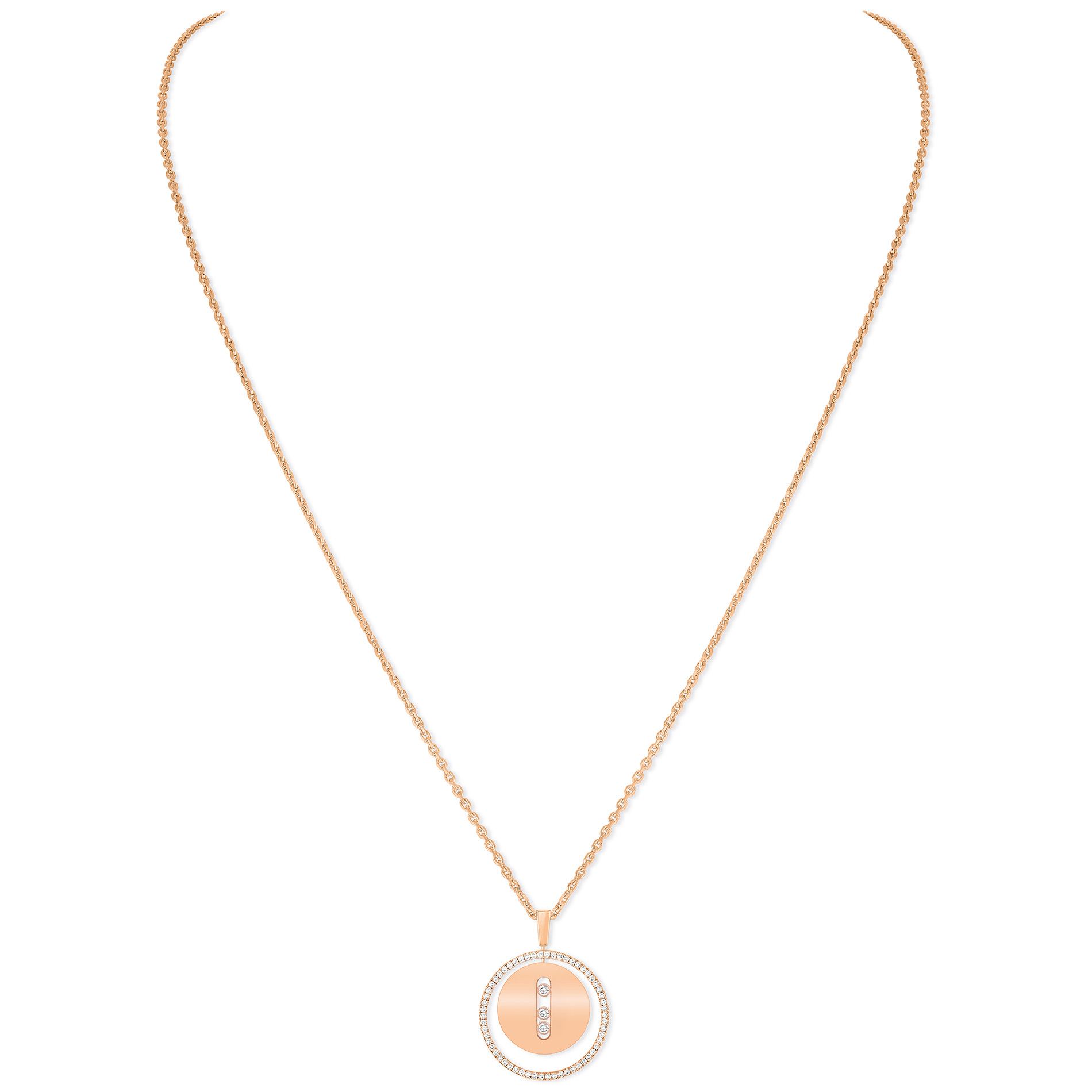Collier Diamant Or Rose Lucky Move Référence :  07394-PG -1