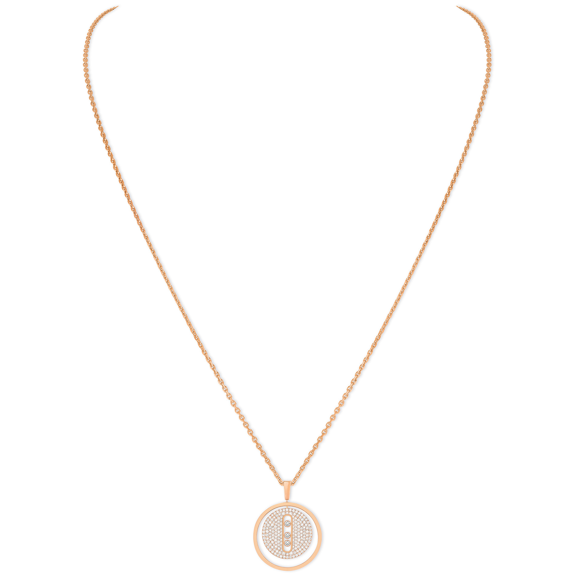 Collier Diamant Or Rose Lucky Move Référence :  07395-PG -1