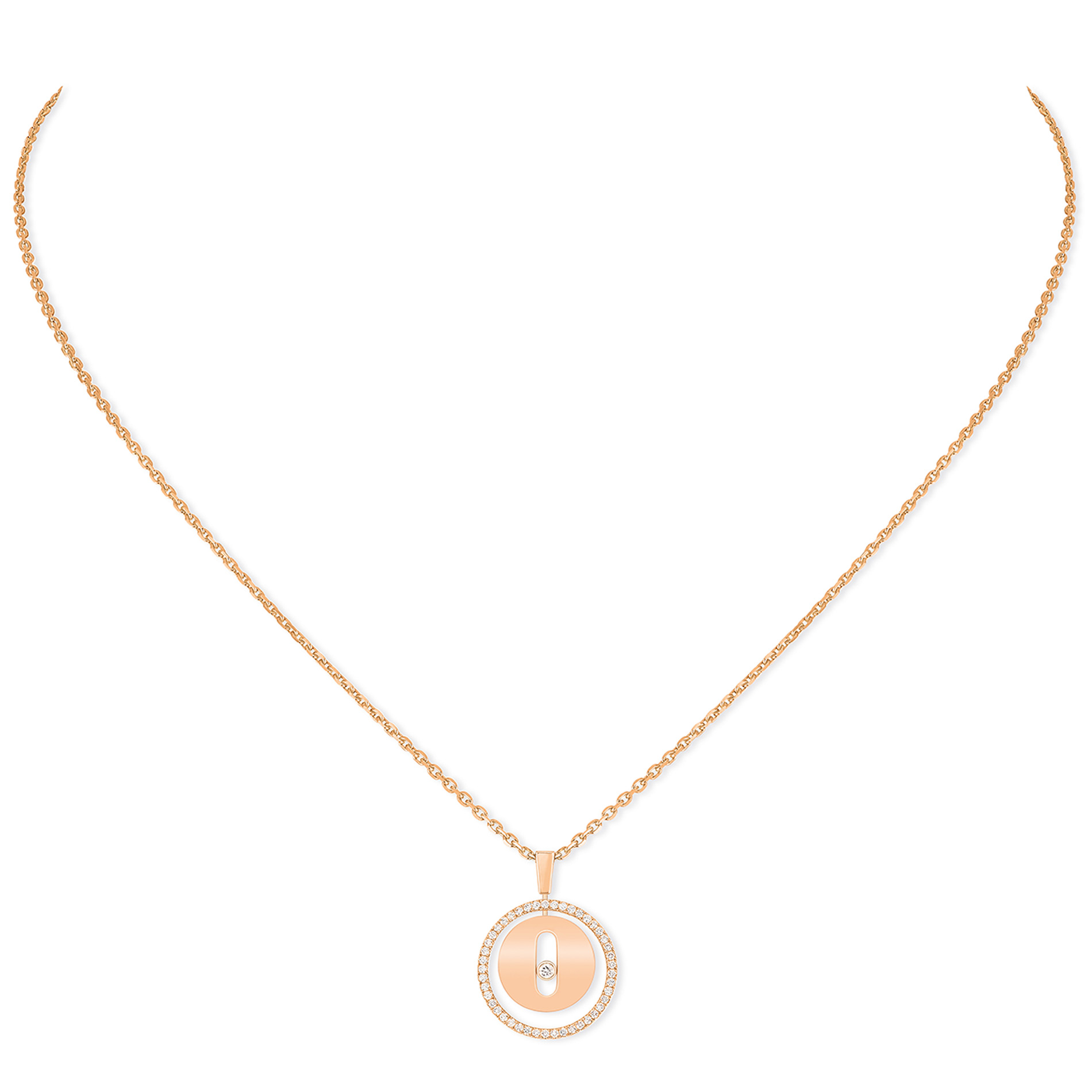 Collier Diamant Or Rose Lucky Move Référence :  07396-PG -1
