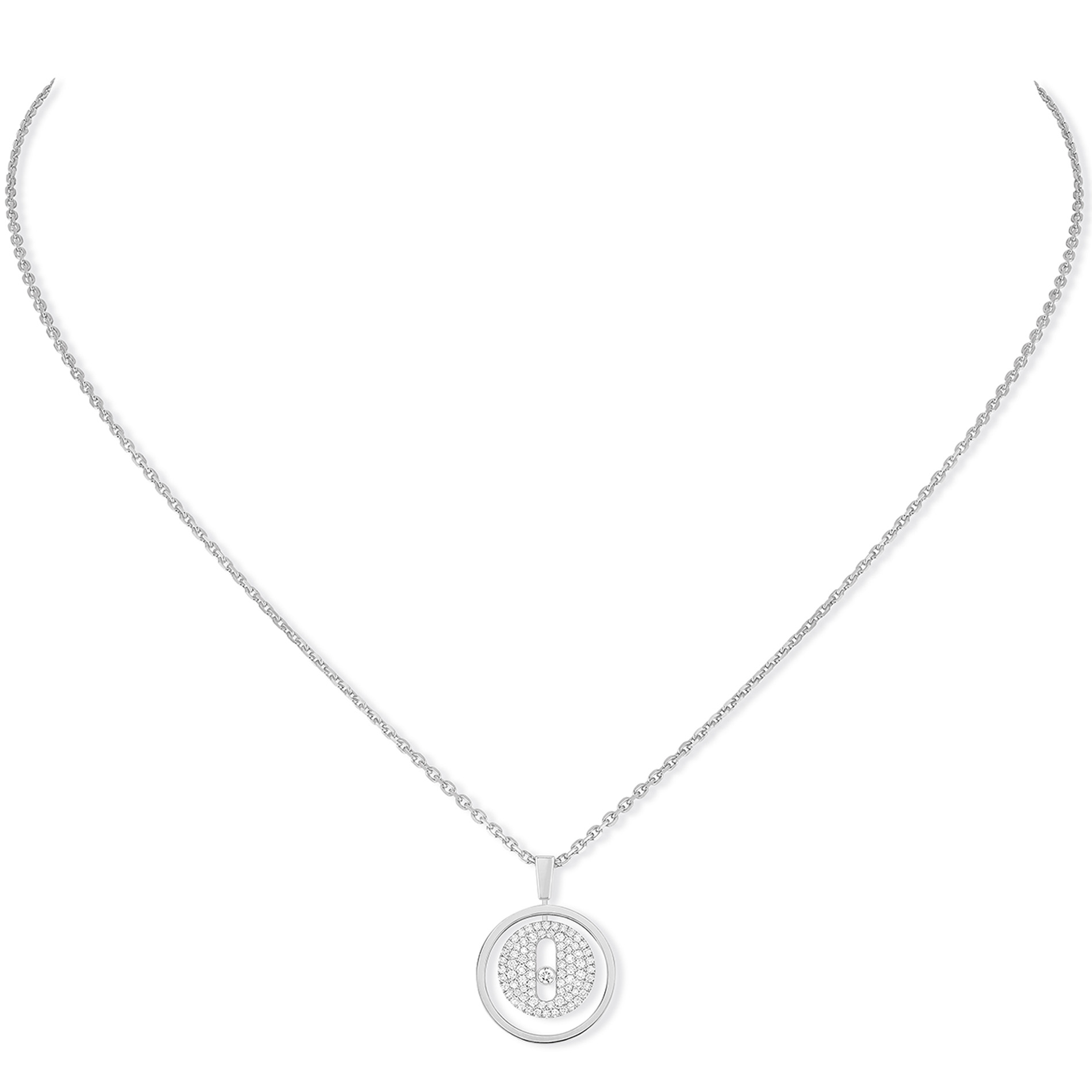 Collier Diamant Or Blanc Lucky Move Référence :  07397-WG -1