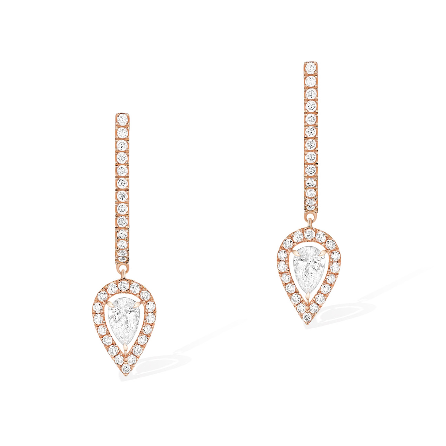 Boucles d'oreilles Diamant Or Rose