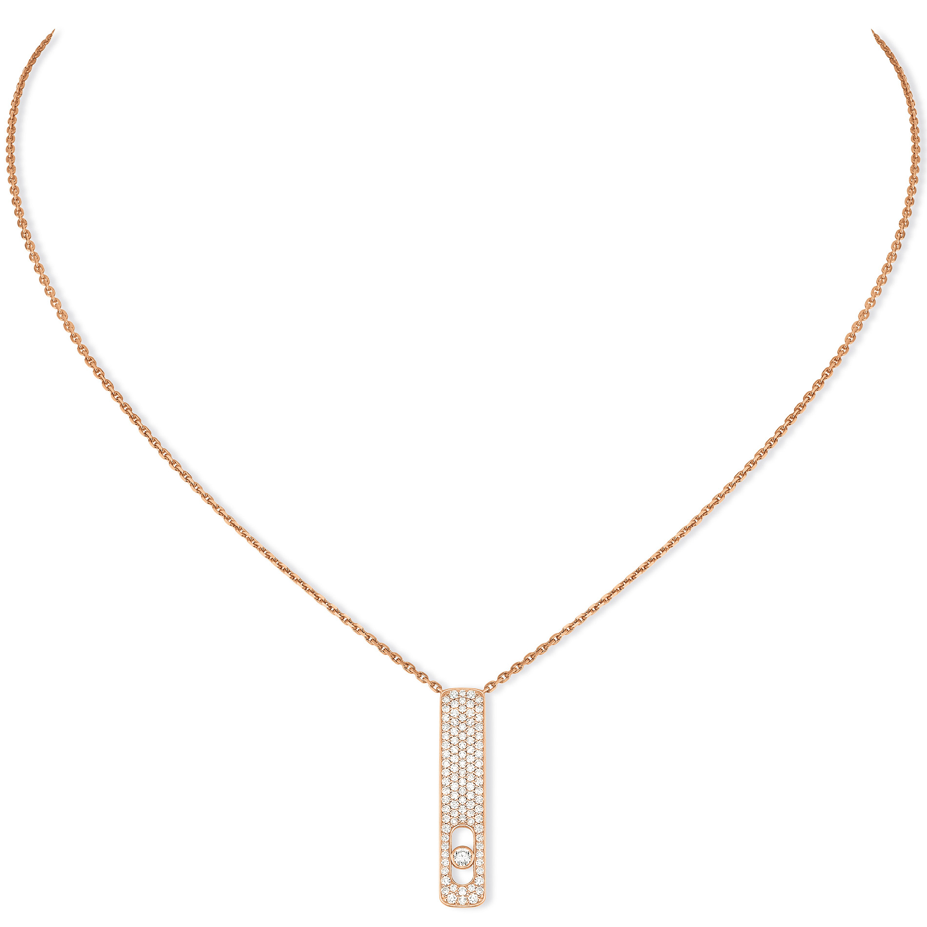 Collier Diamant Or Rose