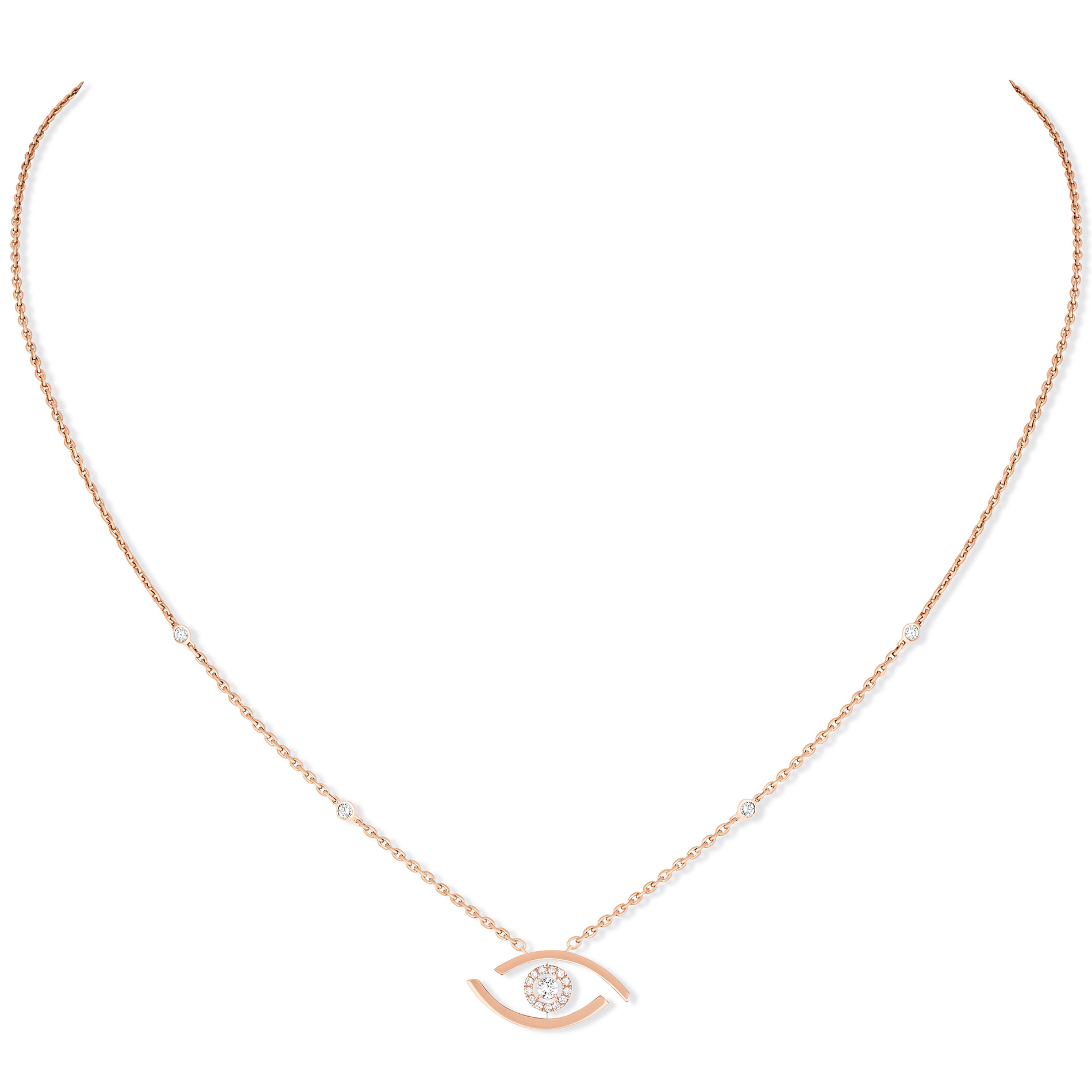 Collier Diamant Or Rose Lucky Eye Référence :  07524-PG -1