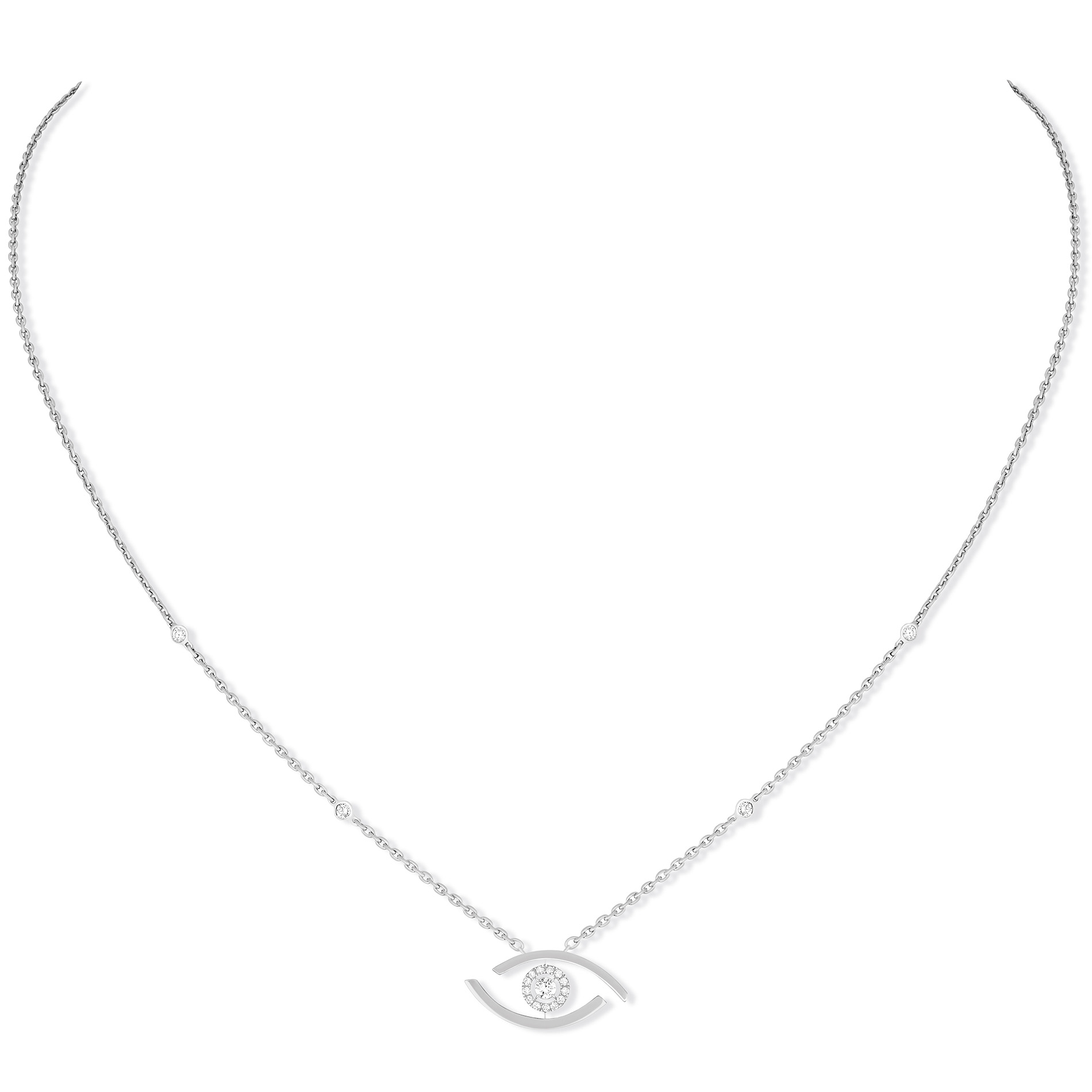 Collier Diamant Or Blanc Lucky Eye Référence :  07524-WG -1