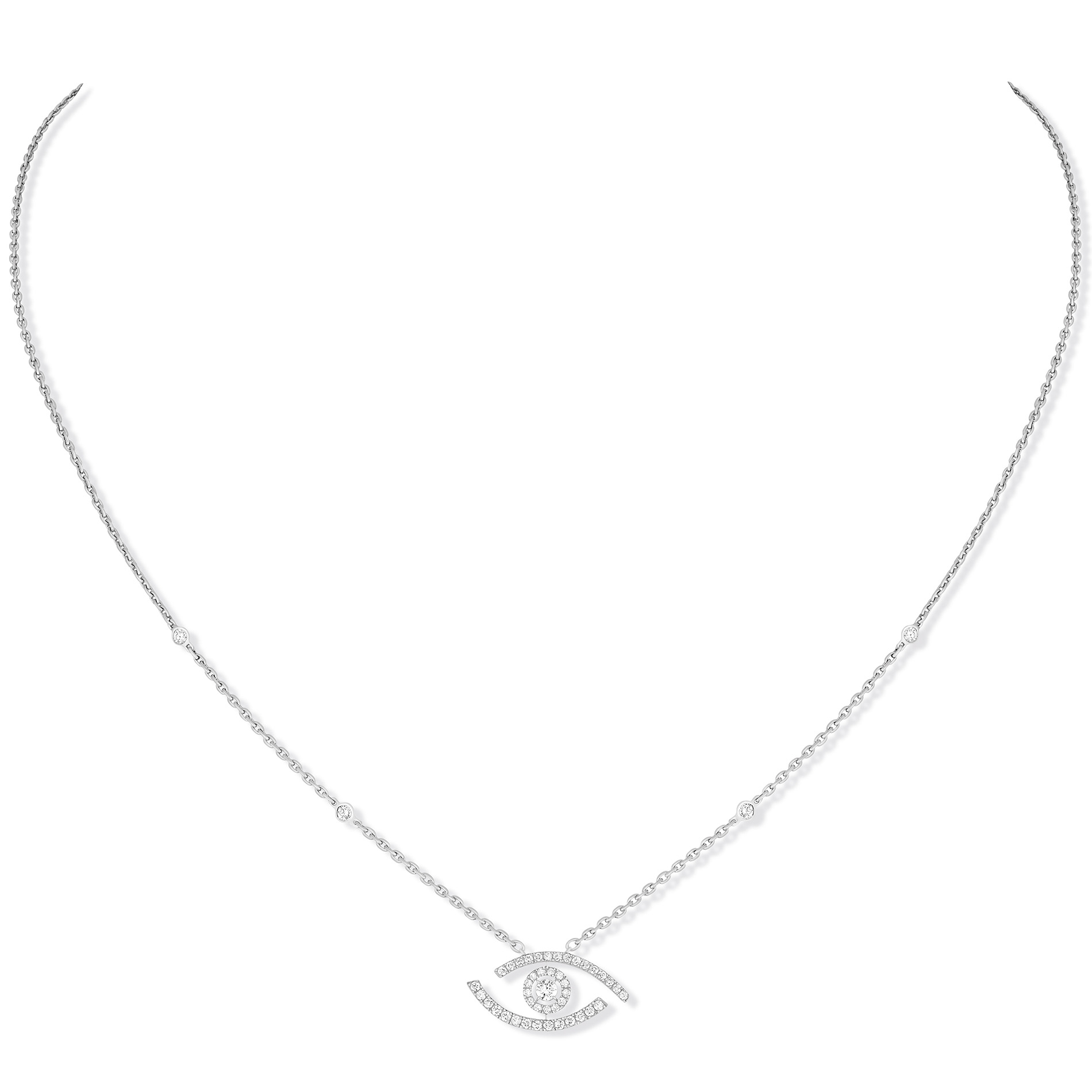 Collier Diamant Or Blanc Lucky Eye Référence :  07525-WG -1