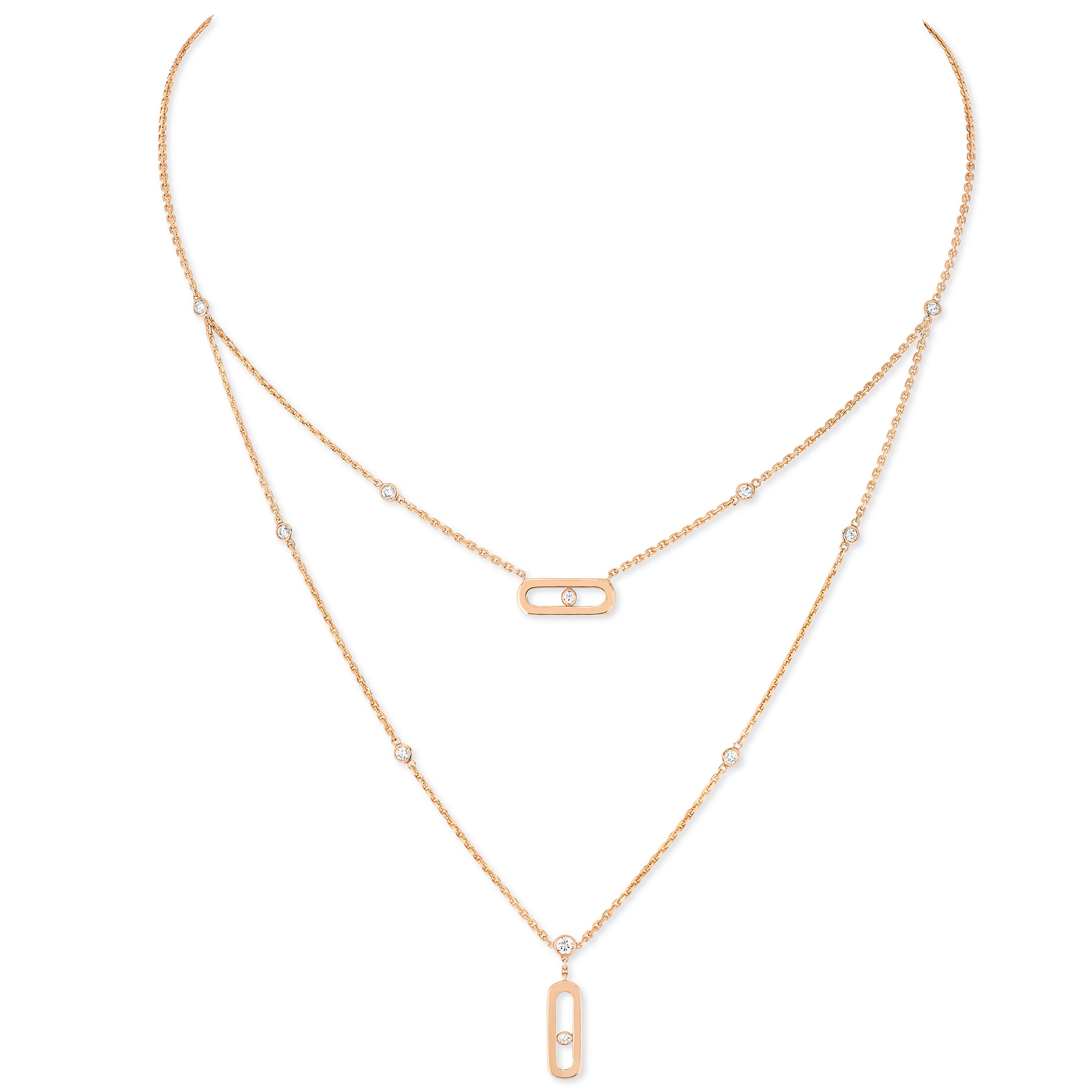 Collier Diamant Or Rose