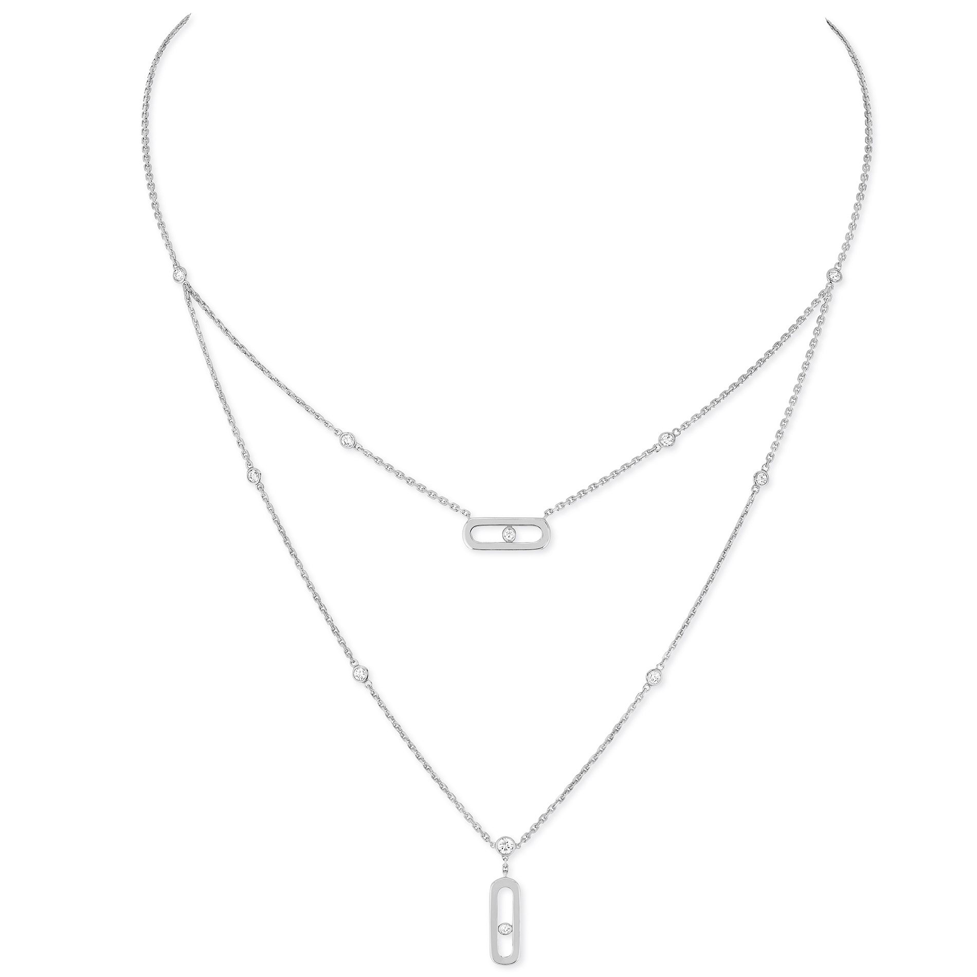 Collier Diamant Or Blanc Move Uno Référence :  08852-WG -1
